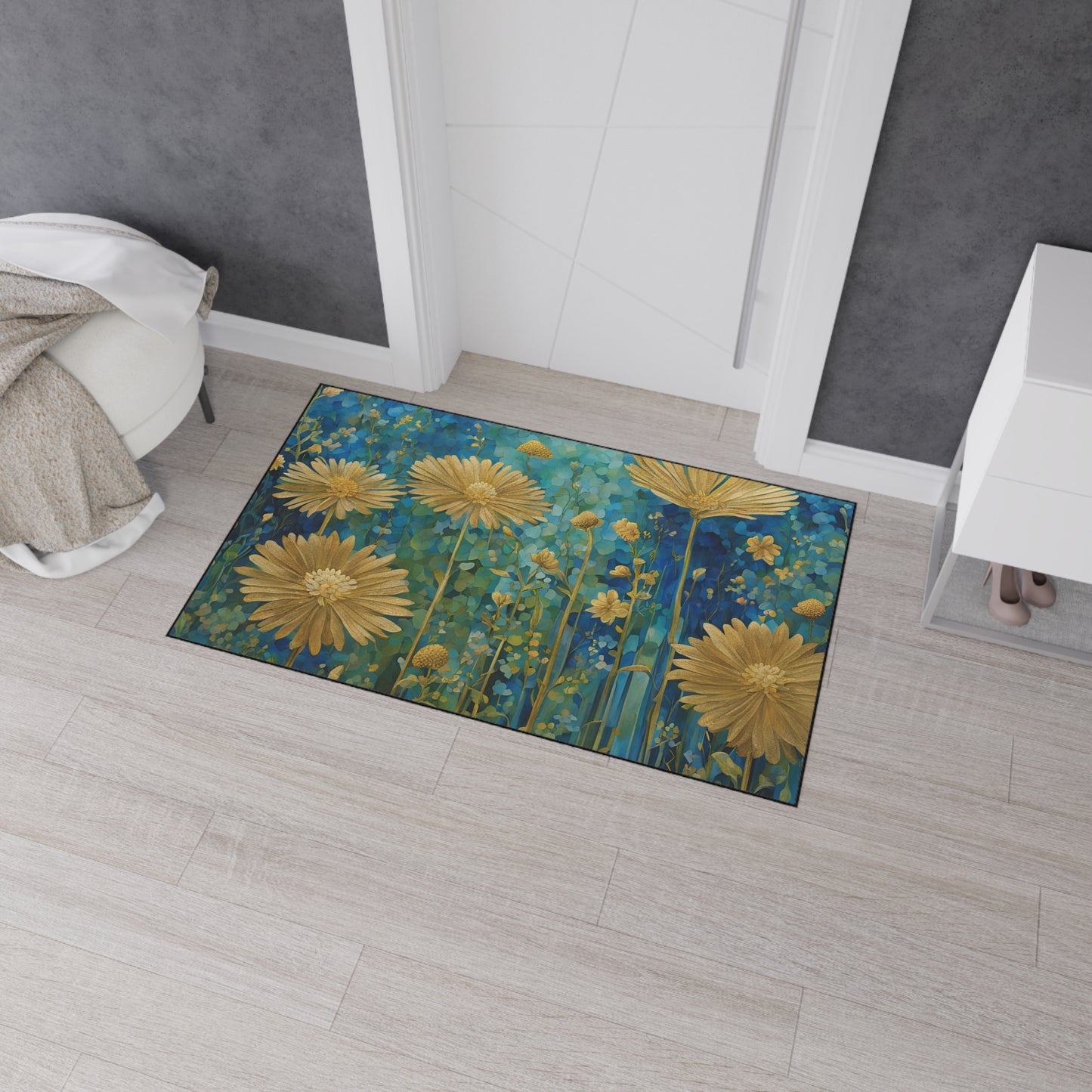 Decorative Heavy Duty Non-Slip Floor Mat Stylish Design Perfect for Entryway Kitchen Décor Garage Rug Coffee Bar Bathroom Floor Door Mat