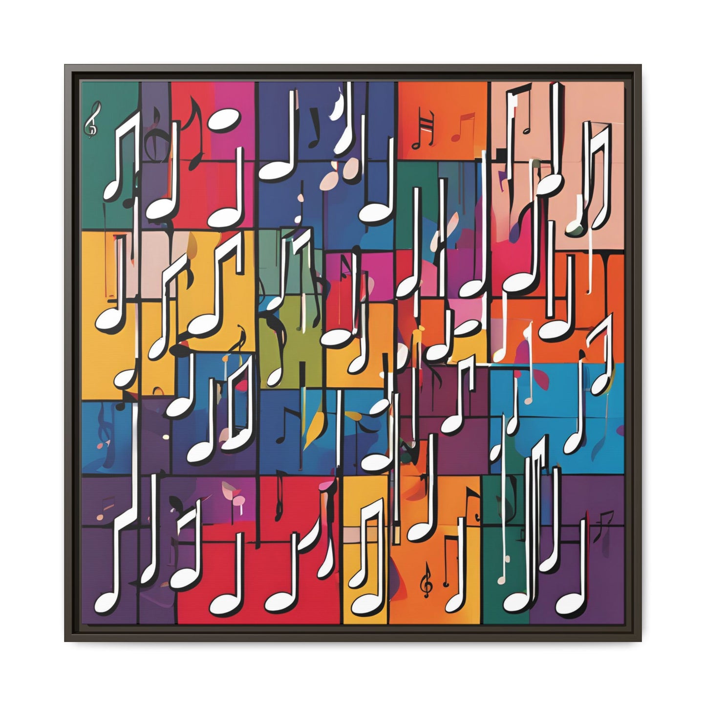 Modern Music-Themed Print Abstract Design Unique Framed Canvas Print Treble Clef Note Wall Art Music Lover Gift Decor 3 frame colors