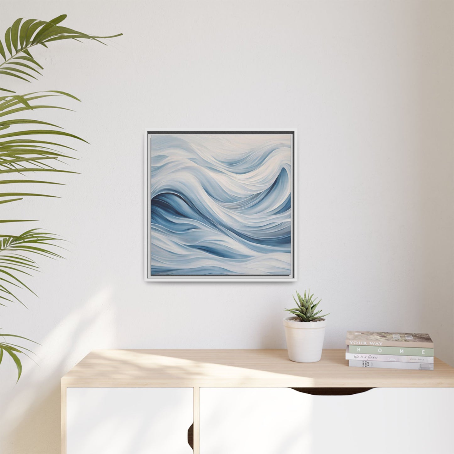 Modern Abstract Wave Design Unique Framed Print Canvas Wall Art Ocean Beach Gift Nature Lover Gift Underwater Sea Lover Gift 3 frame colors