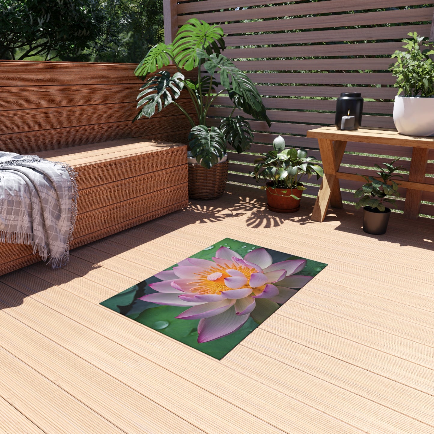 Chenille Outdoor Rug with No-Skid Backing Cozy Outdoor Carpet Patio Decor Gazebo Rug Pool Area Decor Outdoor Kitchen Carpet