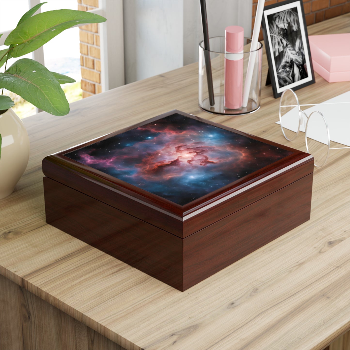 Unique Celestial Art Print Cosmic Galaxy Design Jewelry Box Trinket Box Bedroom Dresser Decor Vanity Gift Box - 3 colors to choose from