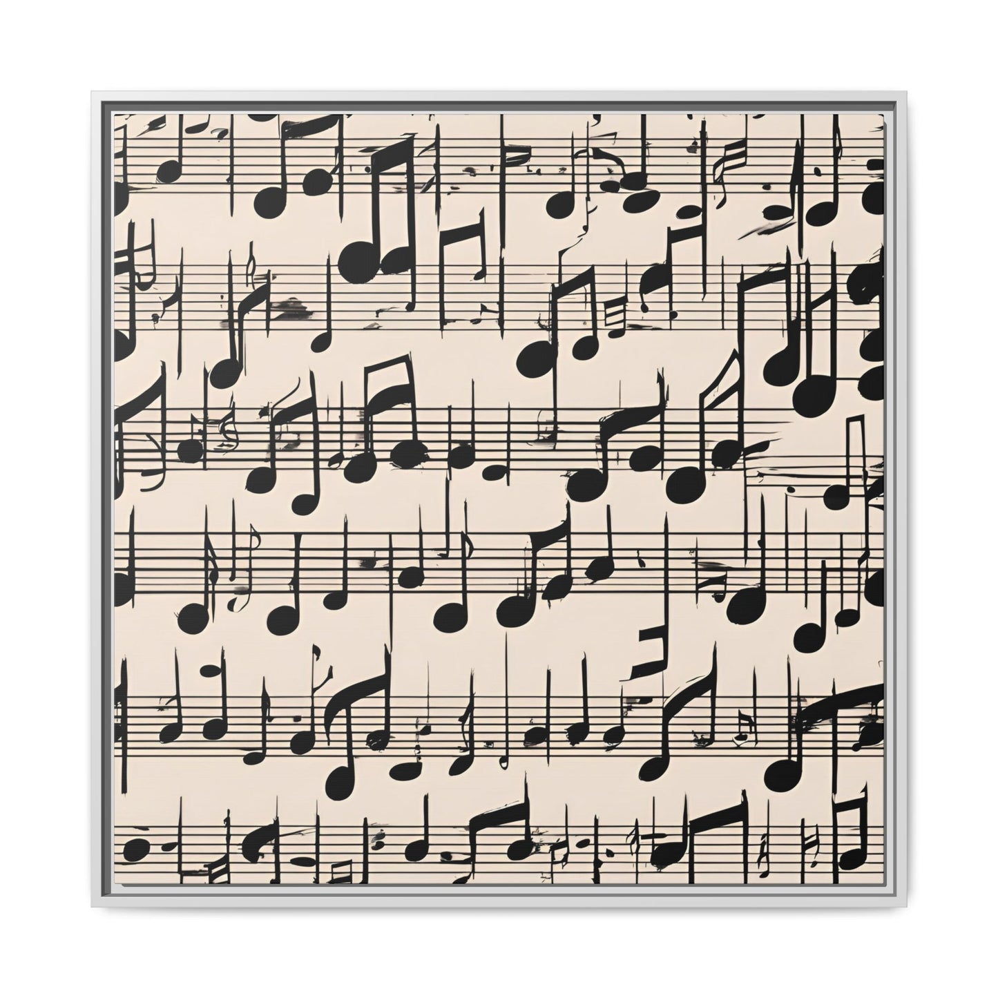 Music-Themed Print Abstract Sheet Music Design Unique Framed Canvas Print Treble Clef Note Wall Art Music Lover Gift Decor 3 frame colors