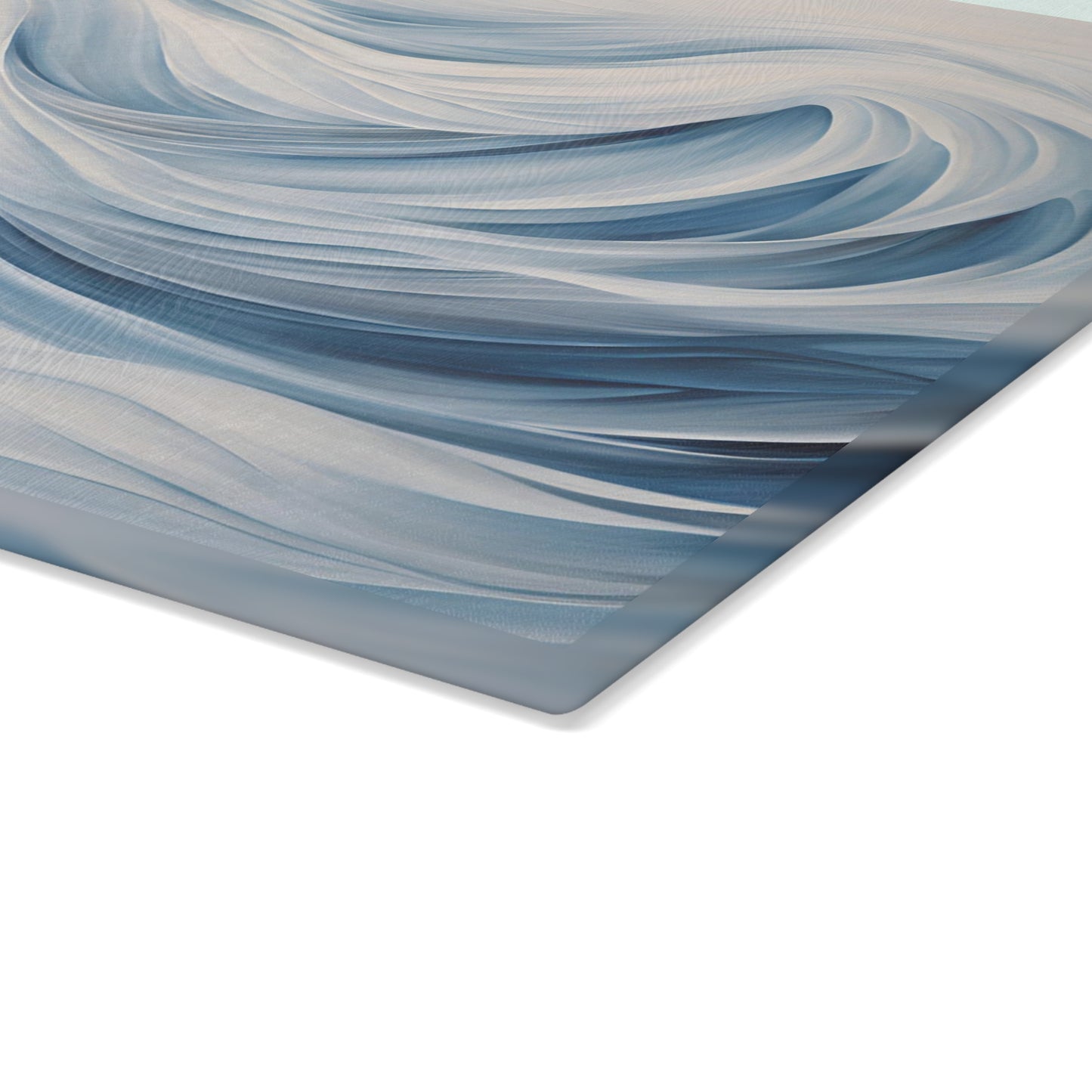Kitchen Decor Glass Cutting Board Serving Tray with Ocean Waves Pattern Beachy Cutting Board Gift for Home Cook Charcuterie Board