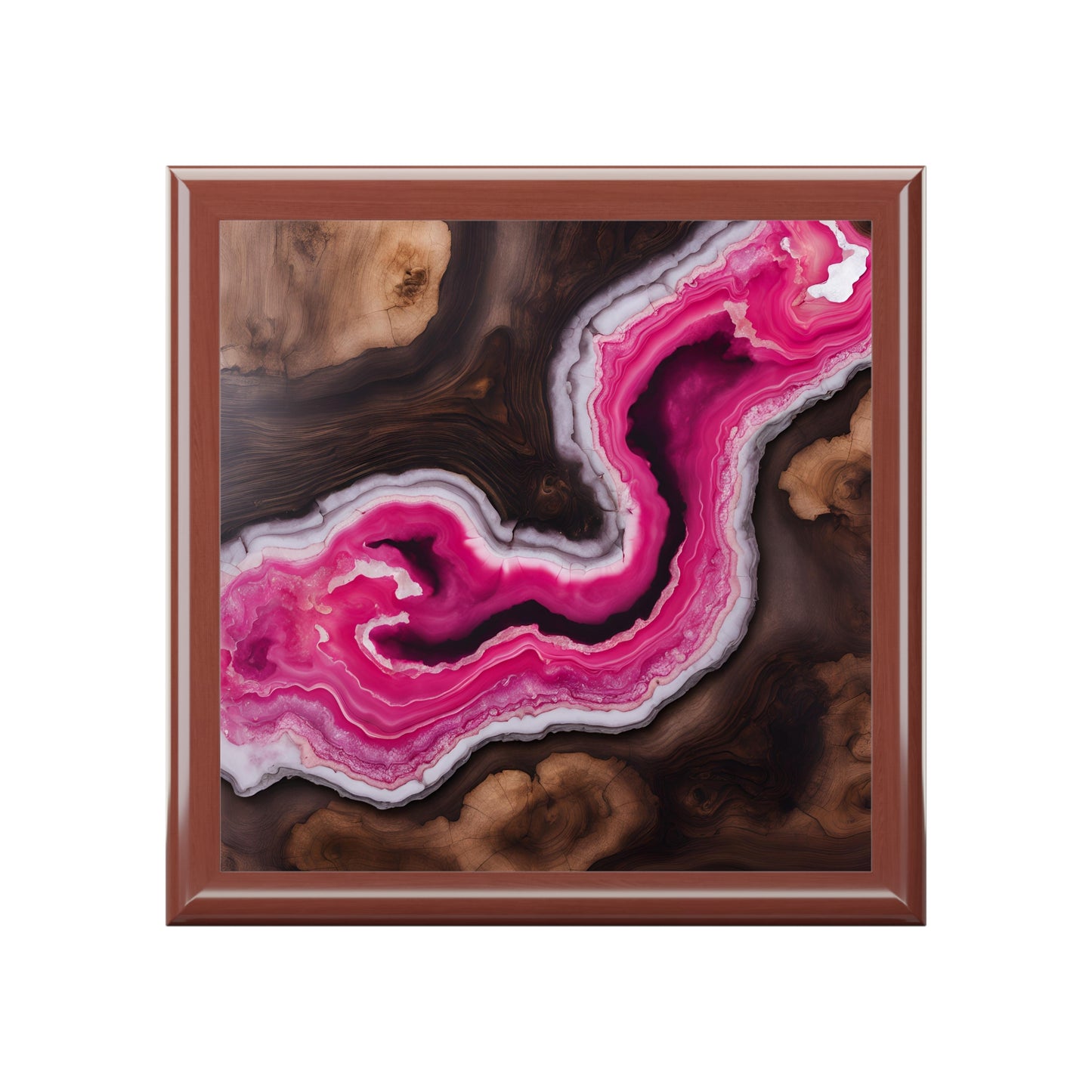 Unique Art Print Design Jewelry Box Trinket Box Bedroom Dresser Decor Vanity Gift Box - 3 colors to choose from
