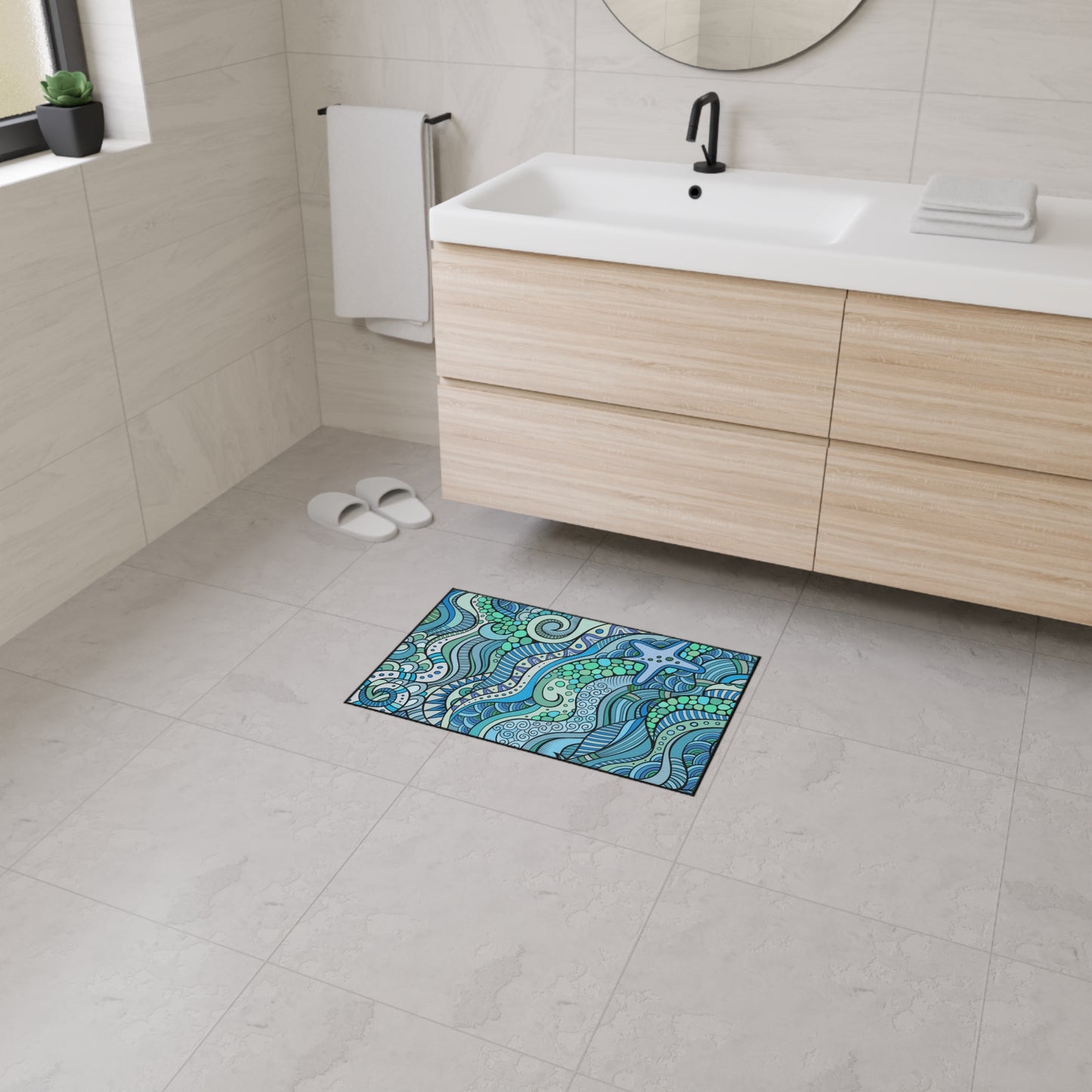 Decorative Heavy Duty Non-Slip Floor Mat Stylish Design Perfect for Entryway Kitchen Décor Garage Rug Coffee Bar Bathroom Floor Door Mat