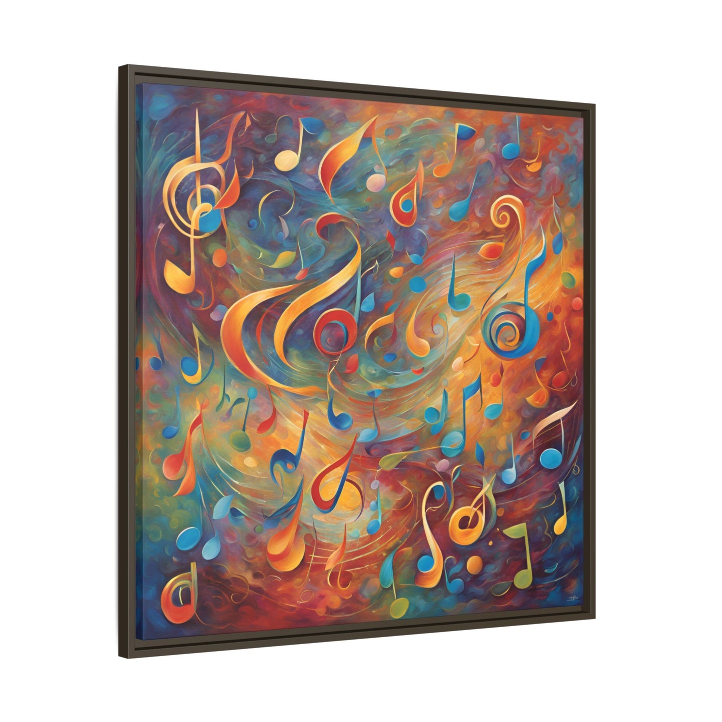 Modern Music-Themed Print Abstract Design Unique Framed Canvas Print Treble Clef Note Wall Art Music Lover Gift Decor 3 frame colors