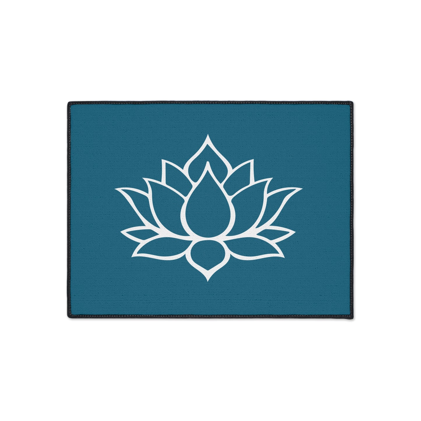 Decorative Heavy Duty Non-Slip Floor Mat Stylish Design Perfect for Entryway Kitchen Décor Teal Lotus Blossom Floral Design Rug Bath Mat