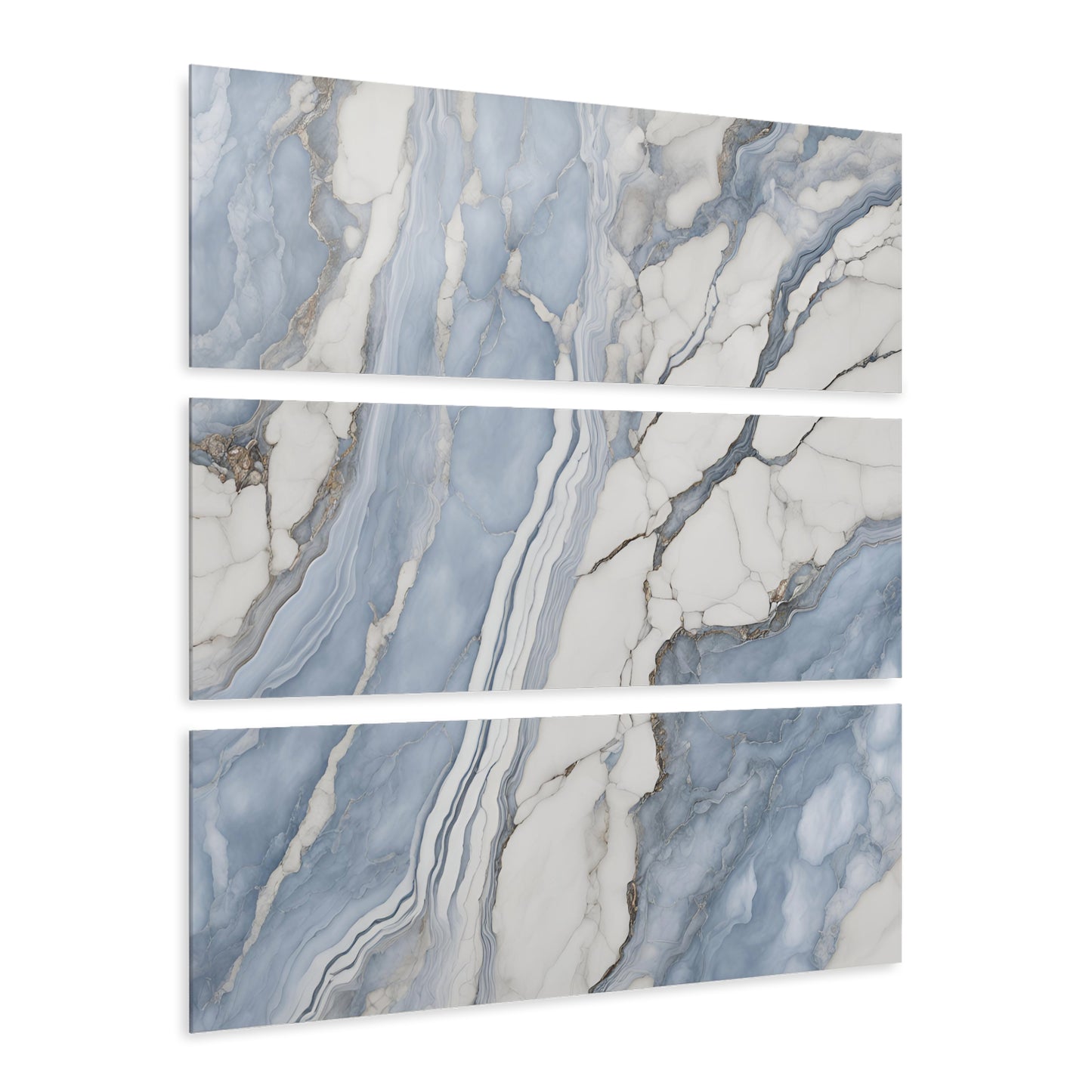 Acrylic Calacatta Quartz-Inspired Marble-look Design Triptych 3-Panel Acrylic Print Wall Art Nature Lover Gift Geology Rock Lover Gift