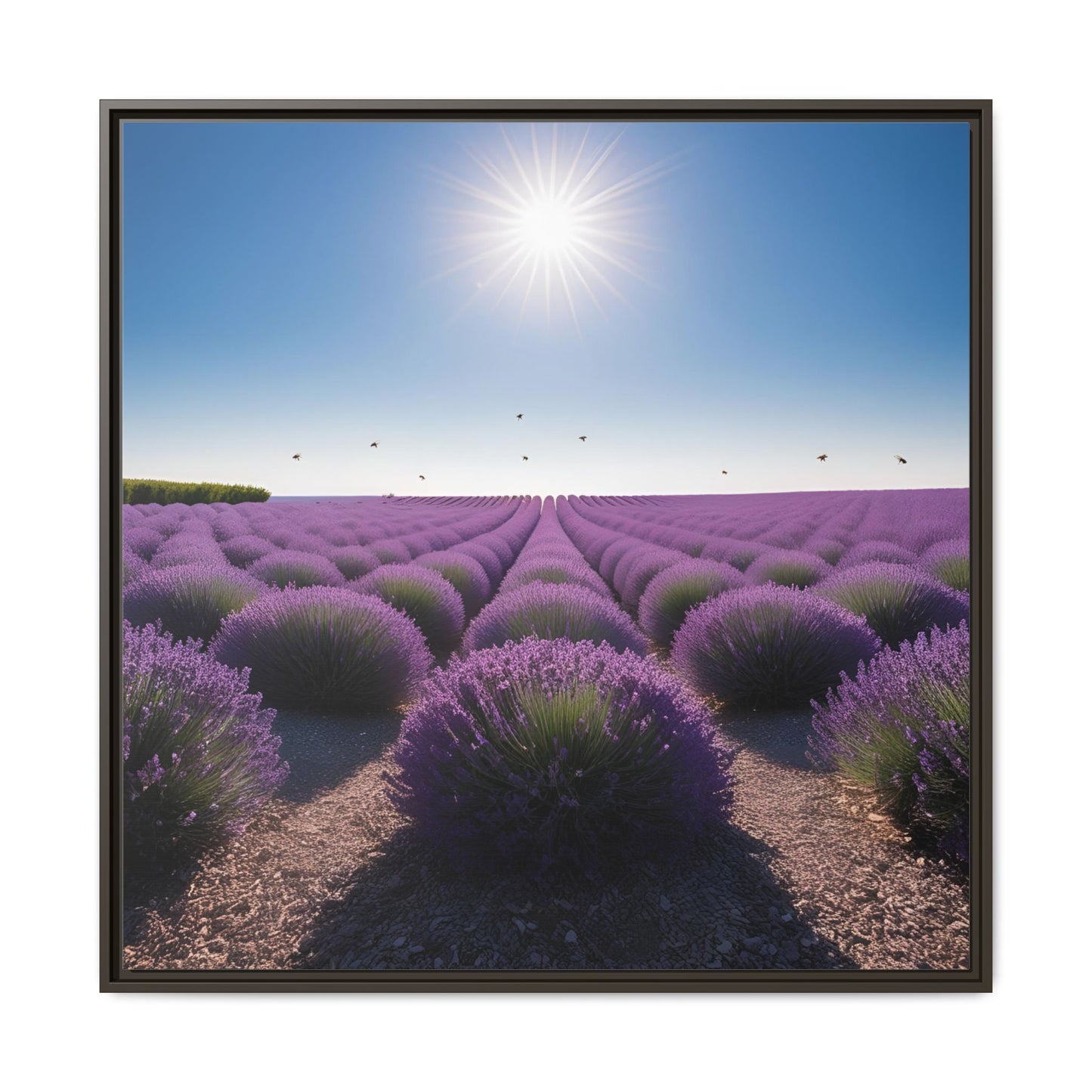 Lavender Flower Fields Unique Framed Canvas Wall Art Flower Lover Gift Wildflower Artwork Nature Lover Lanscape Gift 3 frame colors