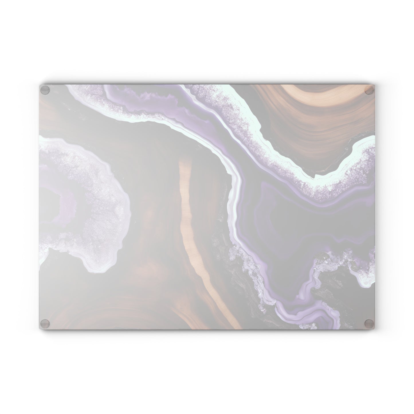 Kitchen Decor Glass Wood-look Image Nature Lover Cutting Board Serving Tray Home Cook Gift Colorful Glass Geode-inspired Charcuterie Board