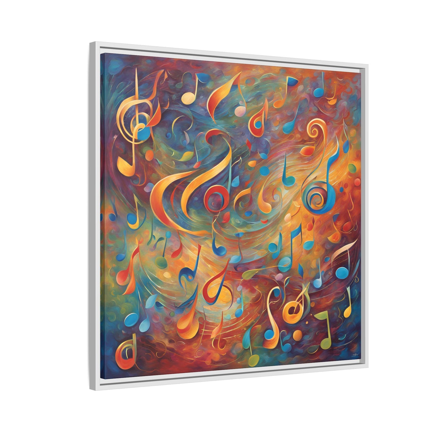 Modern Music-Themed Print Abstract Design Unique Framed Canvas Print Treble Clef Note Wall Art Music Lover Gift Decor 3 frame colors
