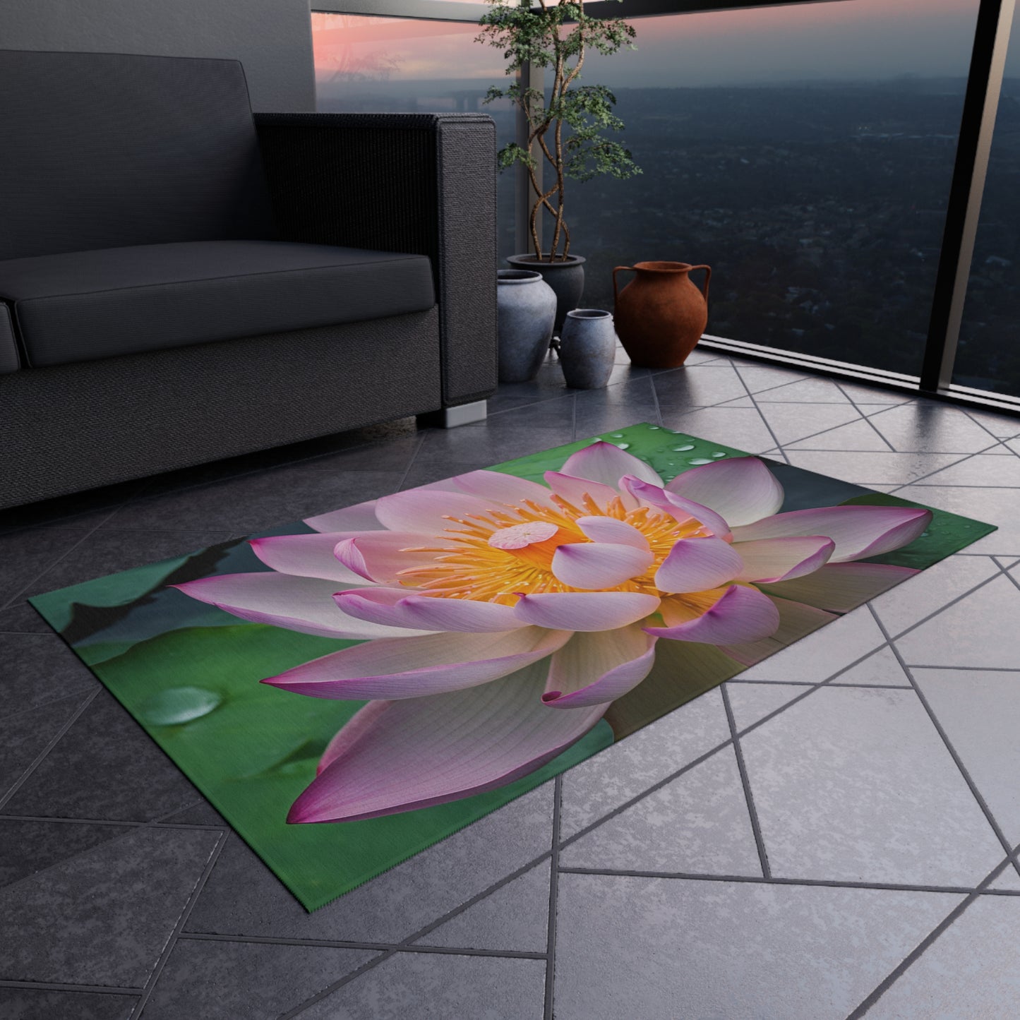 Chenille Outdoor Rug with No-Skid Backing Cozy Outdoor Carpet Patio Decor Gazebo Rug Pool Area Decor Outdoor Kitchen Carpet
