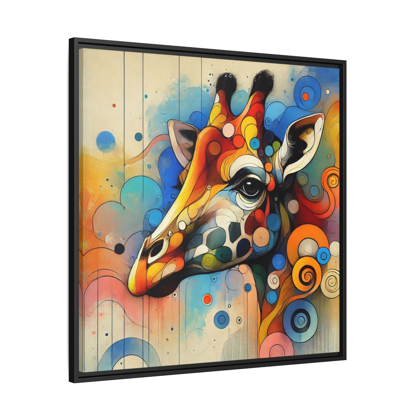 Modern Giraffe Print Abstract Design Unique Framed Canvas Print African Wall Art Animal Lover Gift Nature Lover Decor 3 frame colors