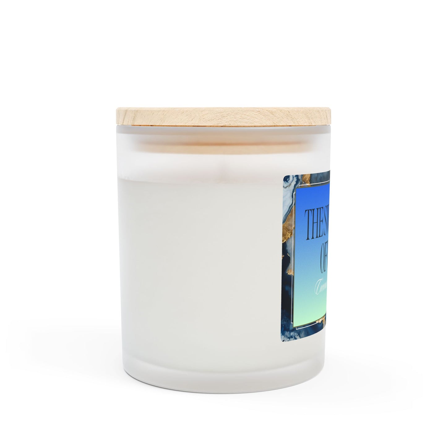 Artisanal Coconut Soy Frosted Glass Candle with Wooden Wick and Raw Maple Lid 11 oz Hand Poured Victory Success Candle 50 hr burn time