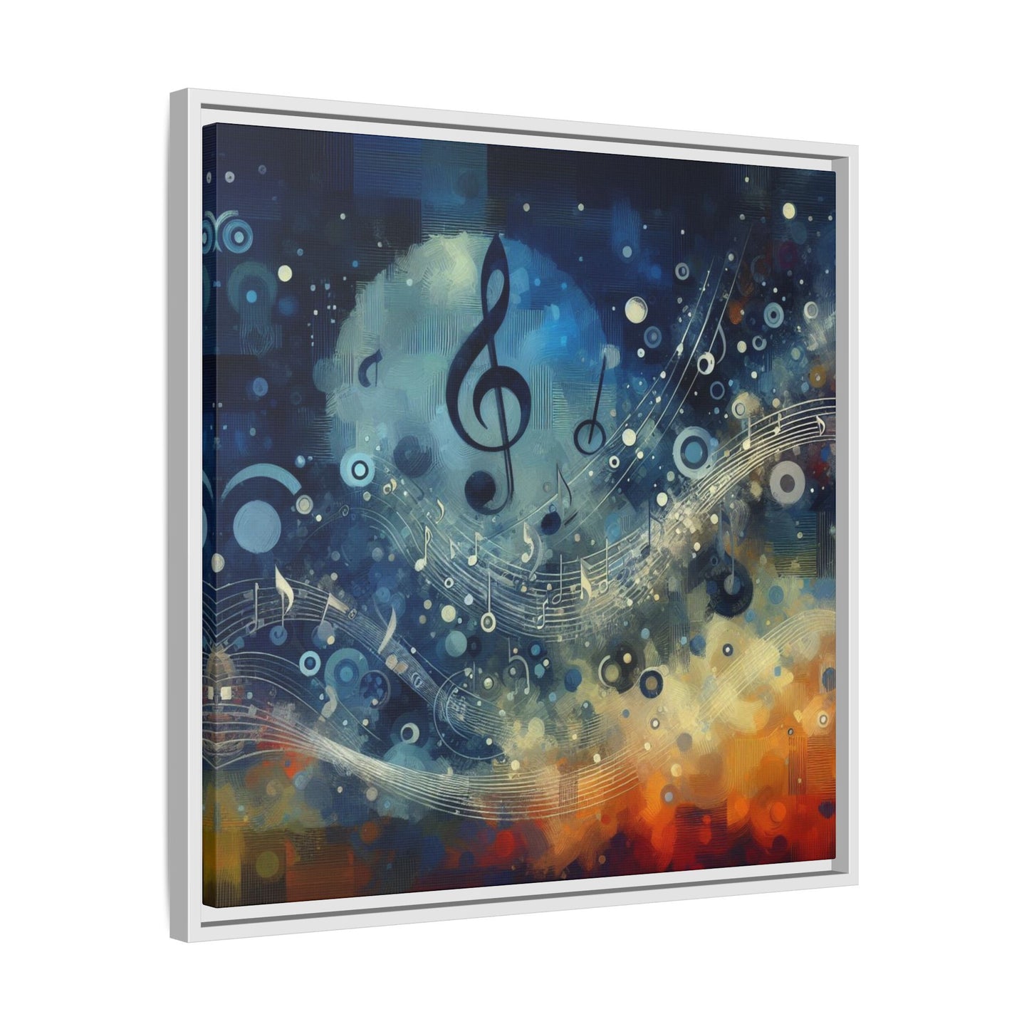 Modern Music-Themed Print Abstract Design Unique Framed Canvas Print Treble Clef Note Wall Art Music Lover Gift Decor 3 frame colors
