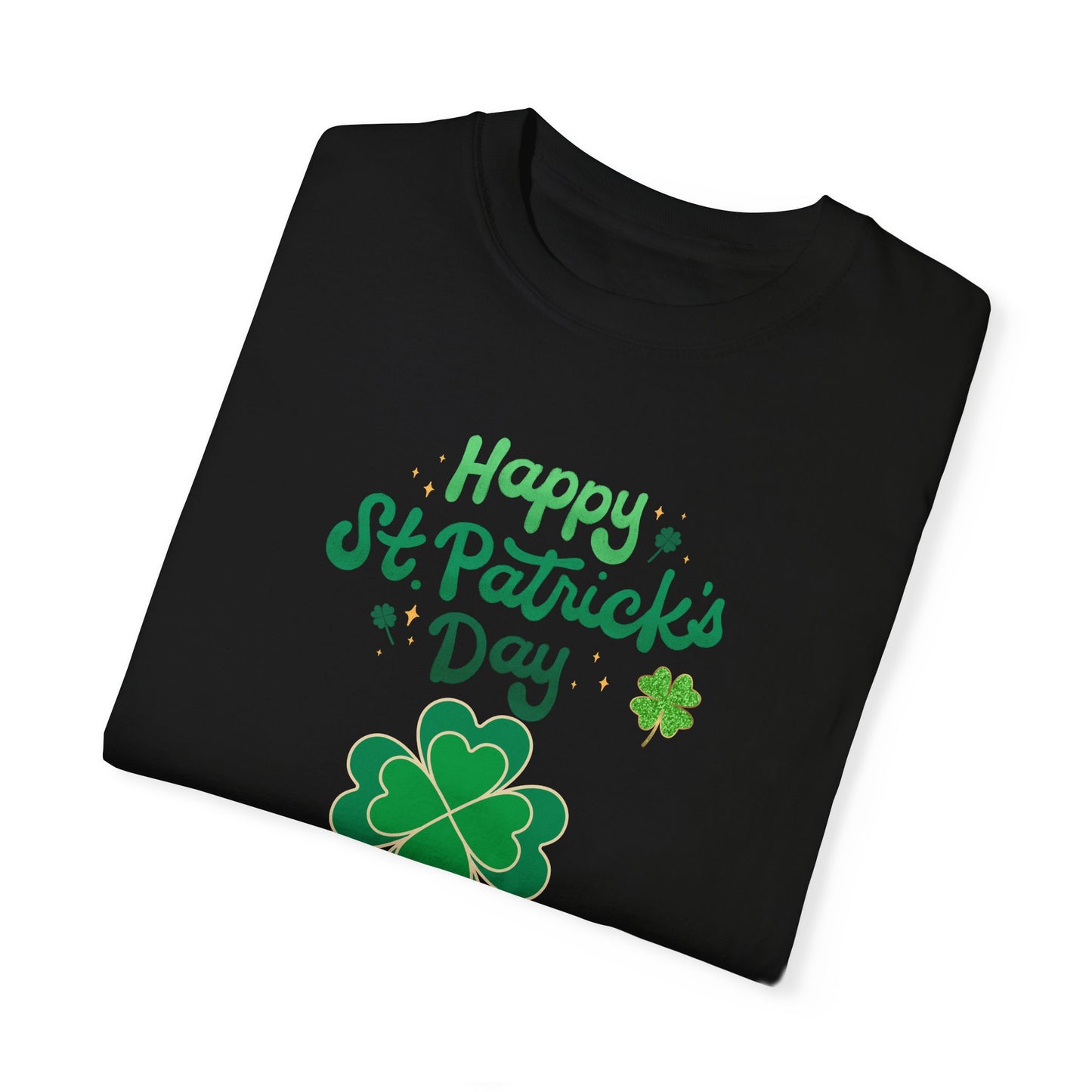 St. Patrick's Day T-Shirt Unisex Comfort Colors Relaxed Fit Garment-Dyed Tee 4 Leaf Clover Shirt Irish Themed Gift
