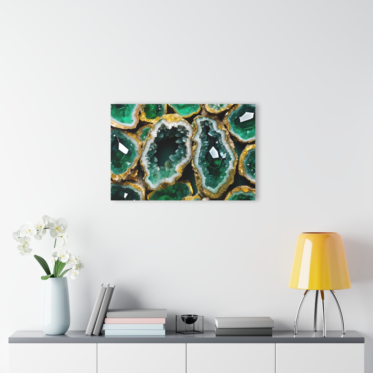 Large Geode-Inspired Design Acrylic Print with French Cleat Agate Marble-look Nature Wall Art Rock Lover Relaxing Artwork Modern Home Decor