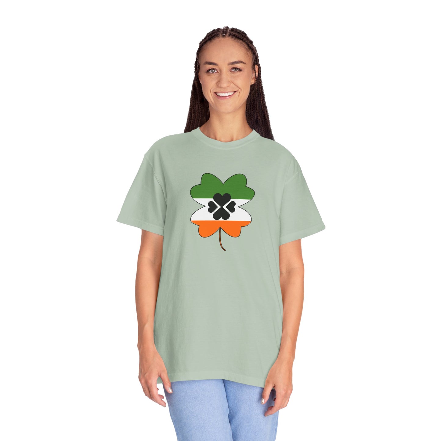 St. Patrick's Day T-Shirt Unisex Comfort Colors Relaxed Fit Garment-Dyed Tee 4 Leaf Clover Shirt Irish Themed Gift