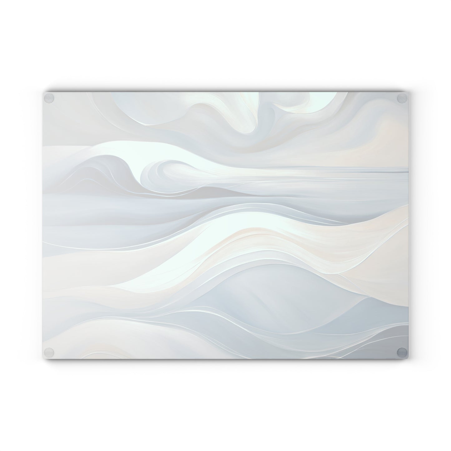 Kitchen Decor Glass Cutting Board Serving Tray with Modern Beachy Waves Pattern Cutting Board Gift for Home Cook Charcuterie Board