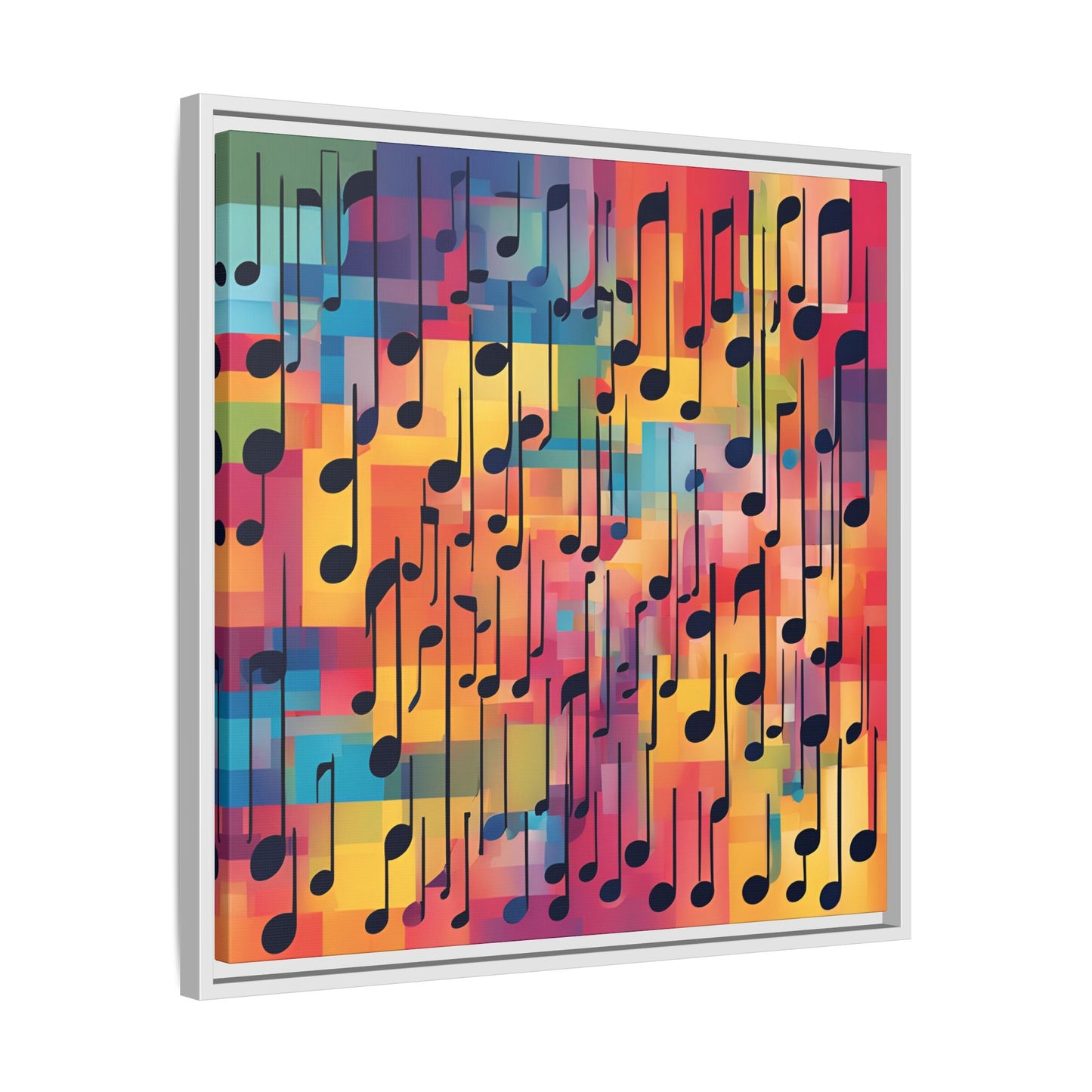 Modern Music-Themed Print Abstract Design Unique Framed Canvas Print Treble Clef Note Wall Art Music Lover Gift Decor 3 frame colors