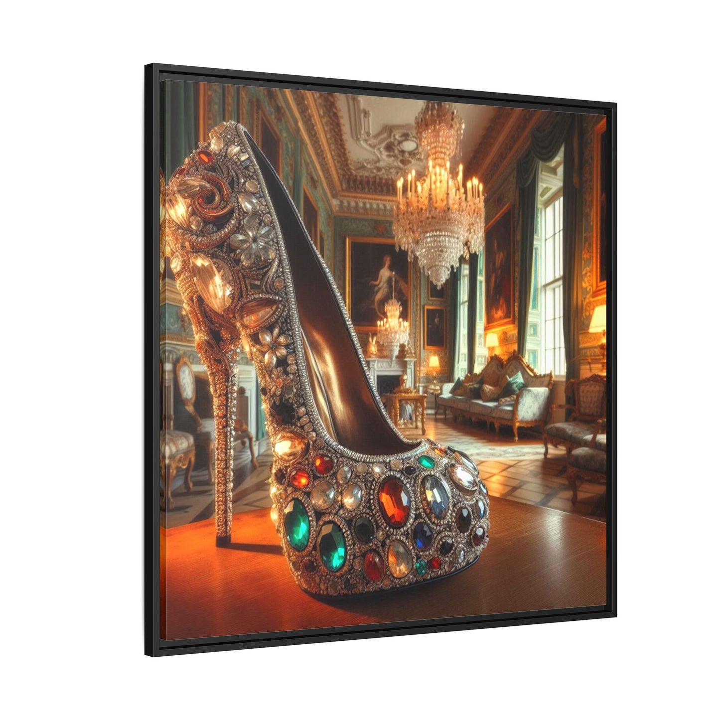 High Heel Shoe Framed Canvas Print Wall Art Unique Fashion Designer Style Haute Couture Shoe Lover Fashionista Gift Decor 3 Frame Colors
