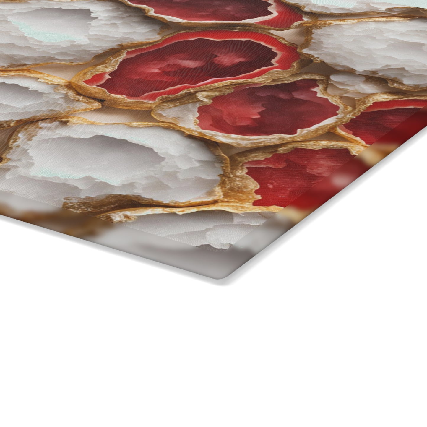 Kitchen Decor Glass Geode-Themed Image Unique Rock Lover Cutting Board Serving Tray Home Cook Gift Colorful Glass Charcuterie Board