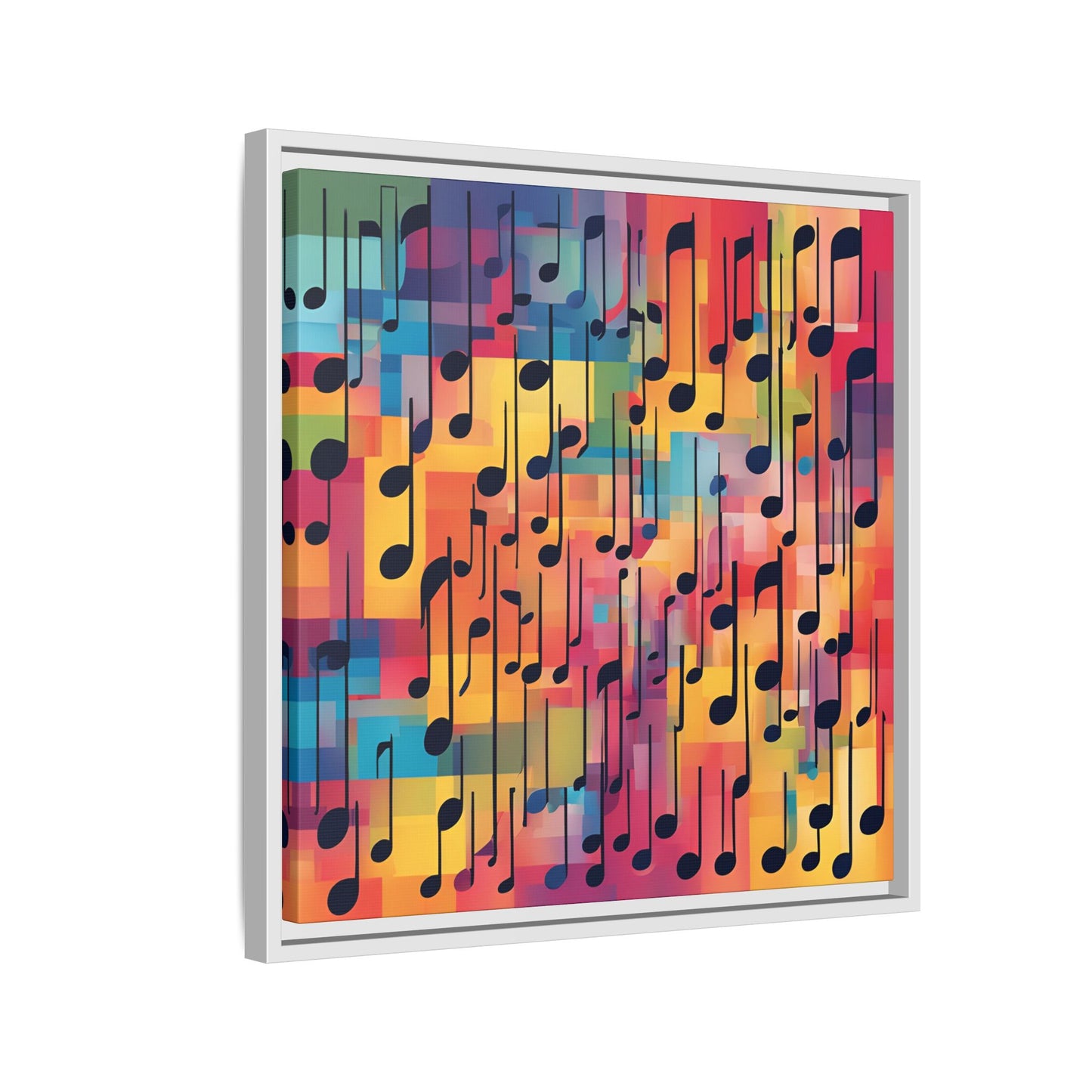 Modern Music-Themed Print Abstract Design Unique Framed Canvas Print Treble Clef Note Wall Art Music Lover Gift Decor 3 frame colors
