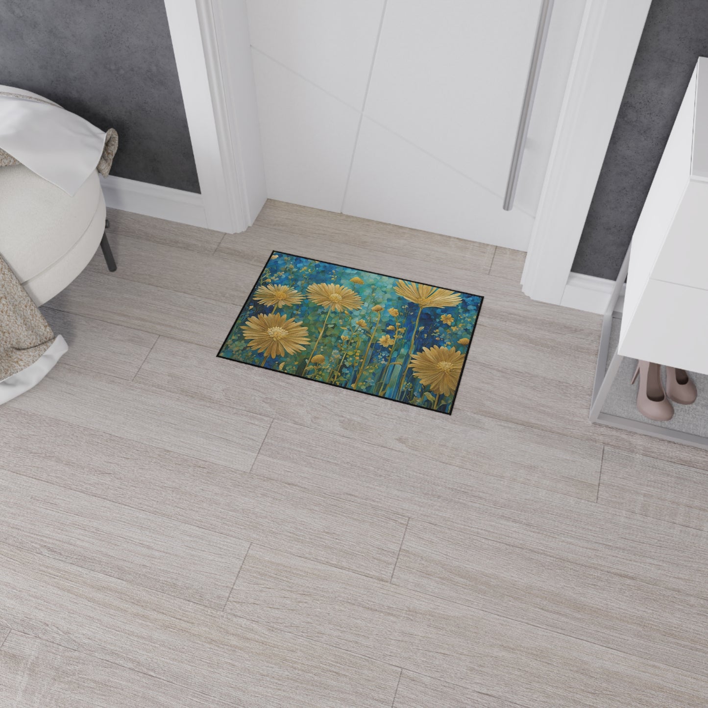 Decorative Heavy Duty Non-Slip Floor Mat Stylish Design Perfect for Entryway Kitchen Décor Garage Rug Coffee Bar Bathroom Floor Door Mat