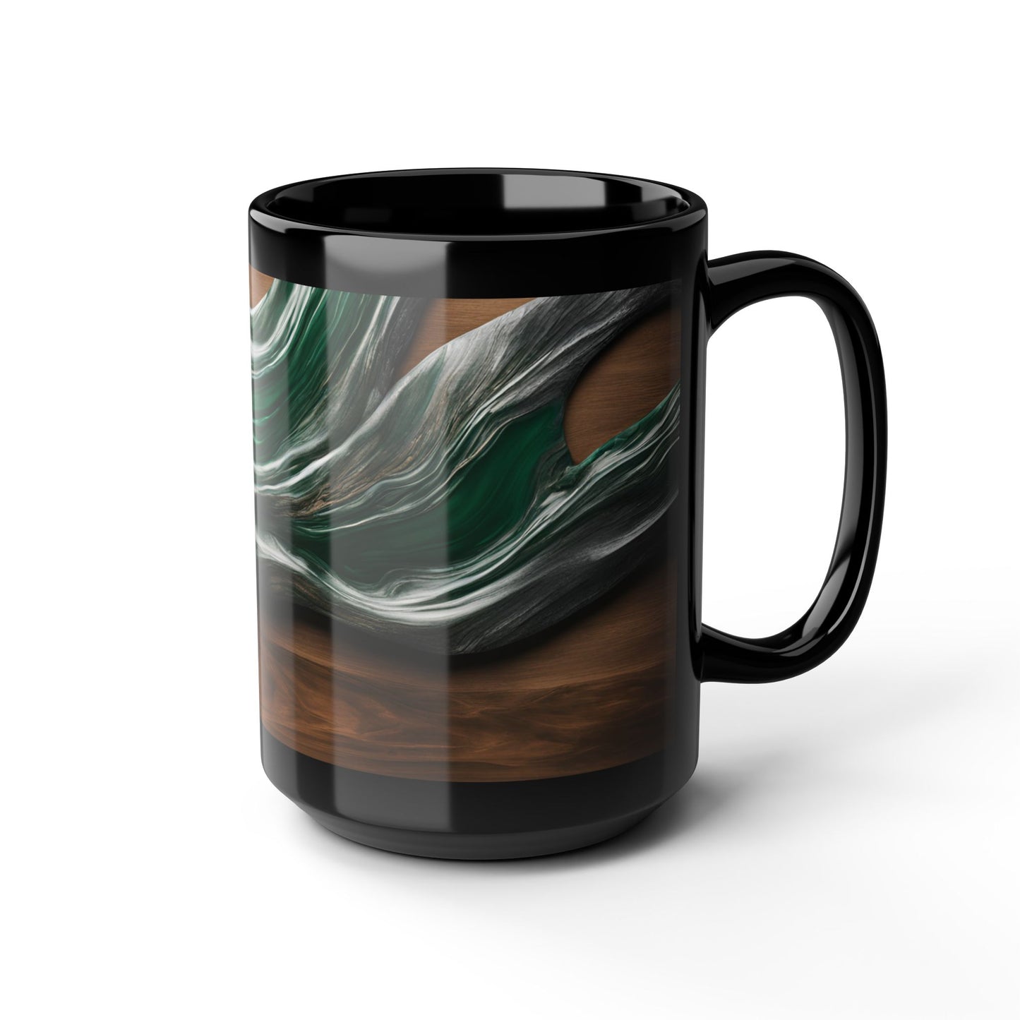 Ceramic Coffee Mug Wood-Inspired Image Nature Lover Ceramic Teacup Gardener Gift Colorful Unique Wave-look 15oz Ceramic Mug