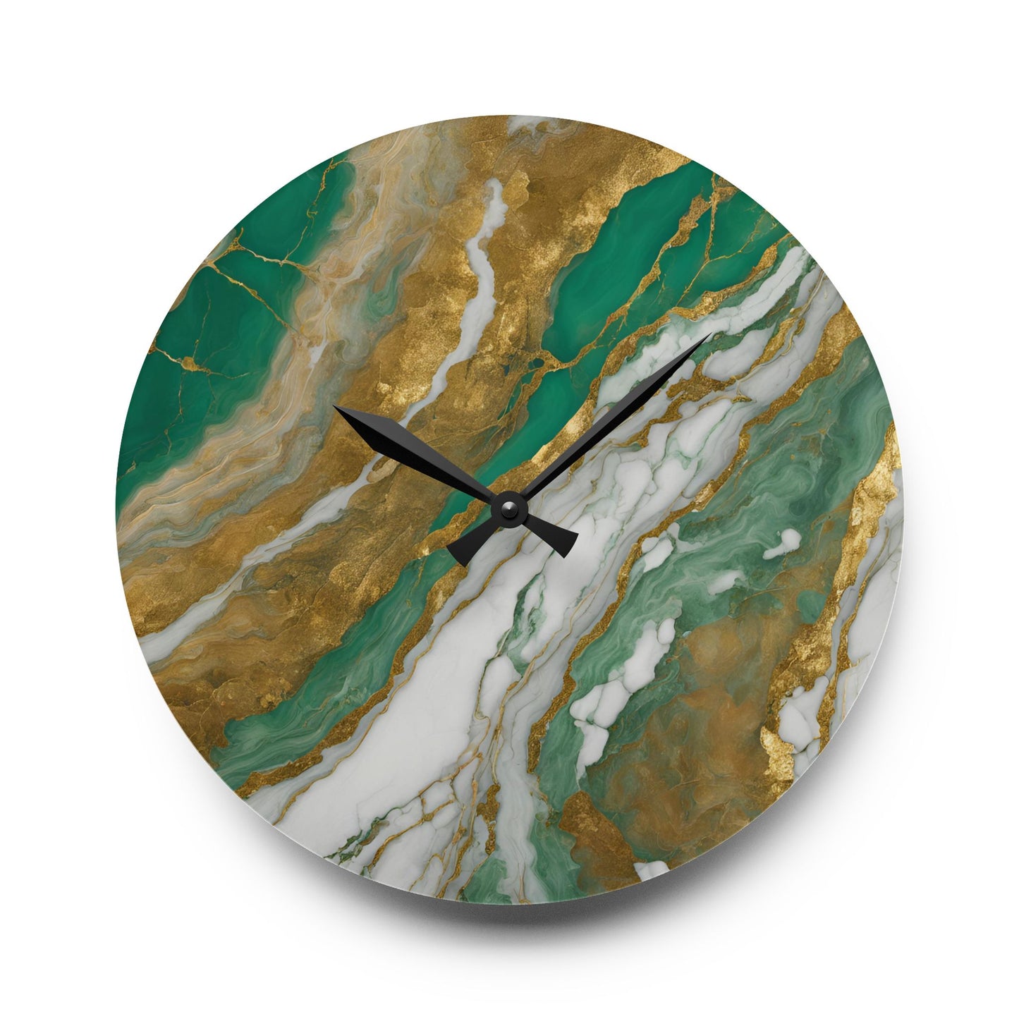 Acrylic Stone-Look Calacatta Quartz-Inspired Unique Design Acrylic Wall Clock Agate Crystal Lover Gemologist Gift Nature Lover Rock Gift