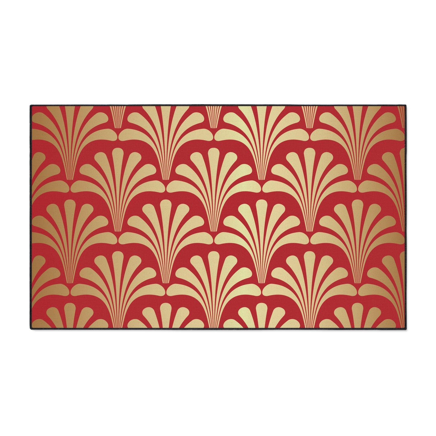 Decorative Heavy Duty Non-Slip Floor Mat Stylish Design Perfect for Entryway Kitchen Décor Red Floral Geometric Design Rug Bathroom Mat