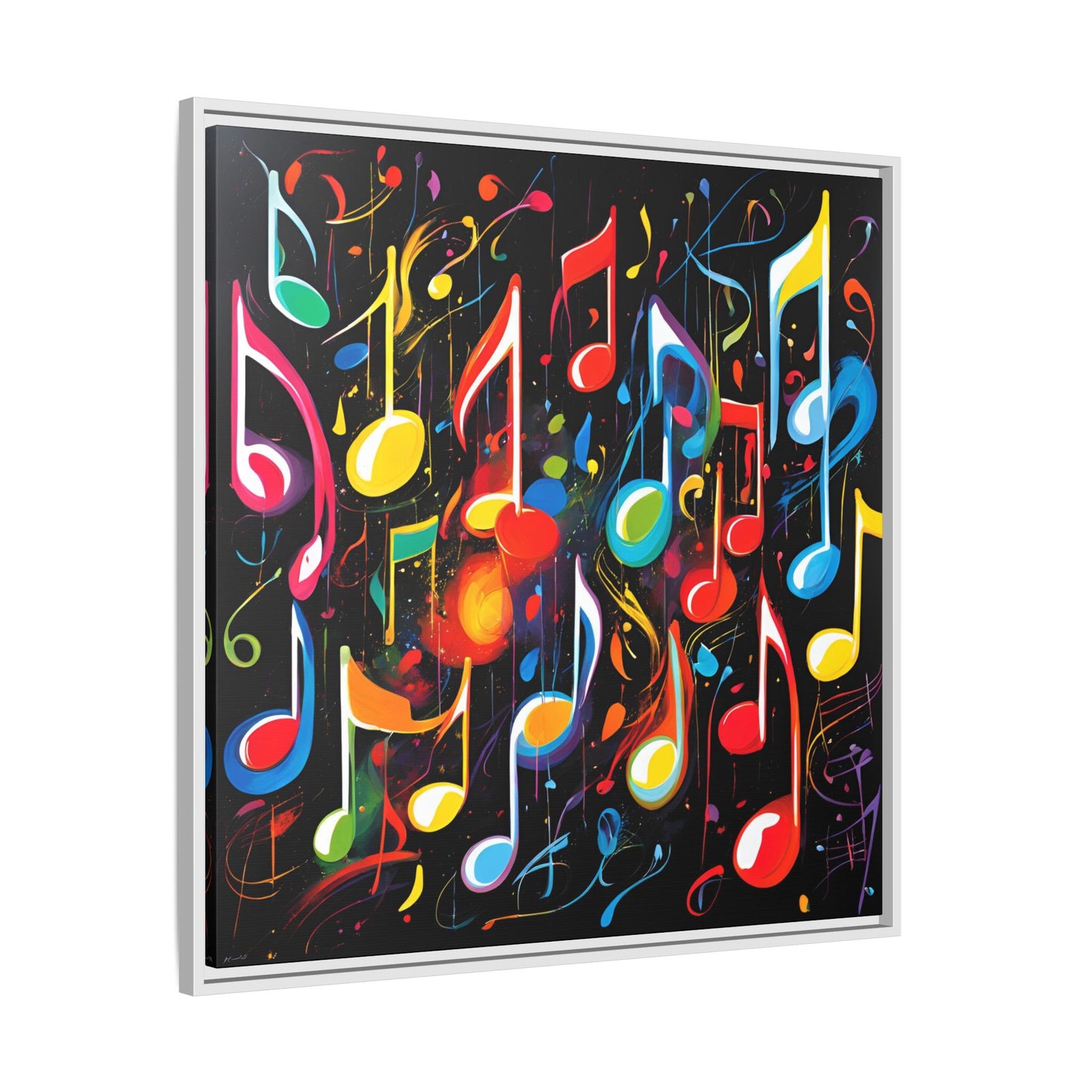 Modern Music-Themed Print Abstract Design Unique Framed Canvas Print Treble Clef Note Wall Art Music Lover Gift Decor 3 frame colors