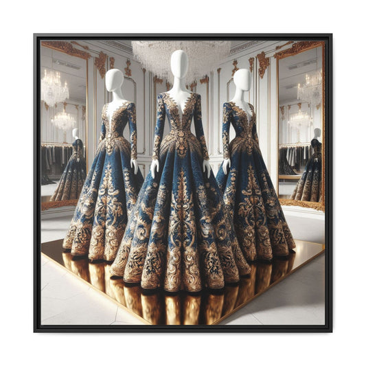 Fashion Formal Runway Dress Framed Canvas Print Wall Art Unique Fashion Designer Style Haute Couture Fashionista Gift Decor 3 Frame Colors