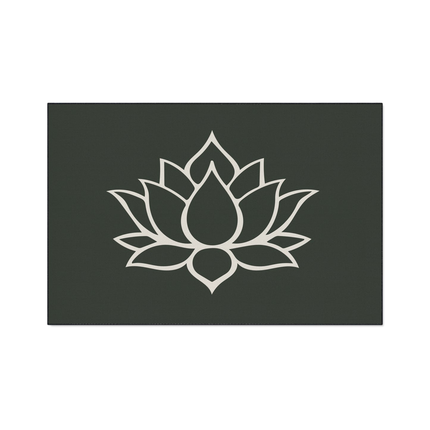 Decorative Heavy Duty Non-Slip Floor Mat Stylish Design Perfect for Entryway Kitchen Décor Green Lotus Blossom Floral Design Rug Bath Mat