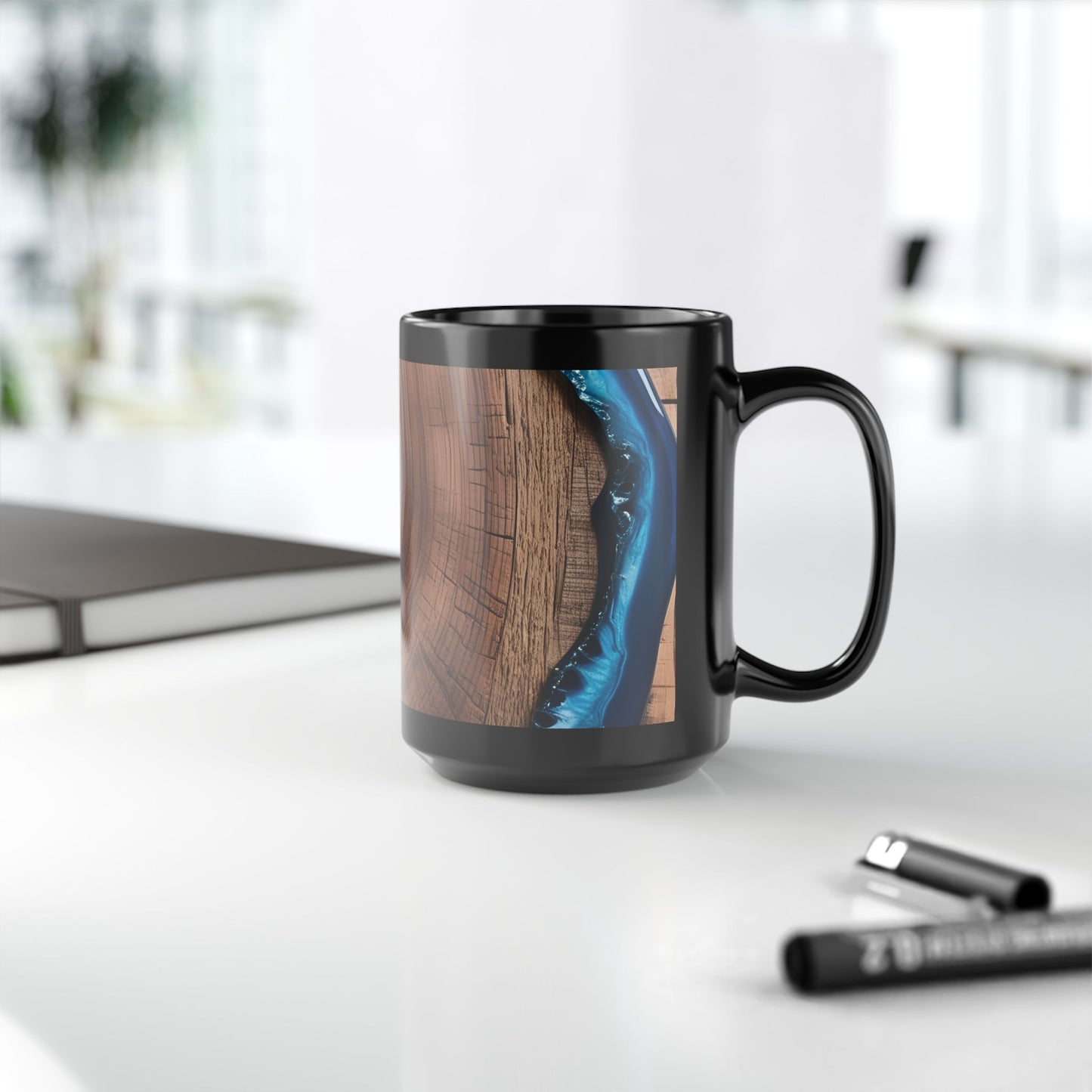Ceramic Coffee Mug Wood-Inspired Image Nature Lover Ceramic Teacup Gardener Gift Colorful Unique Wave-look 15oz Ceramic Mug