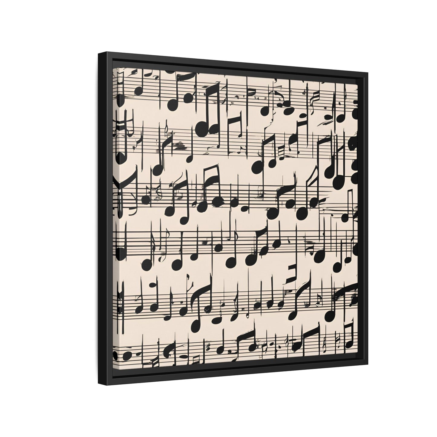 Music-Themed Print Abstract Sheet Music Design Unique Framed Canvas Print Treble Clef Note Wall Art Music Lover Gift Decor 3 frame colors