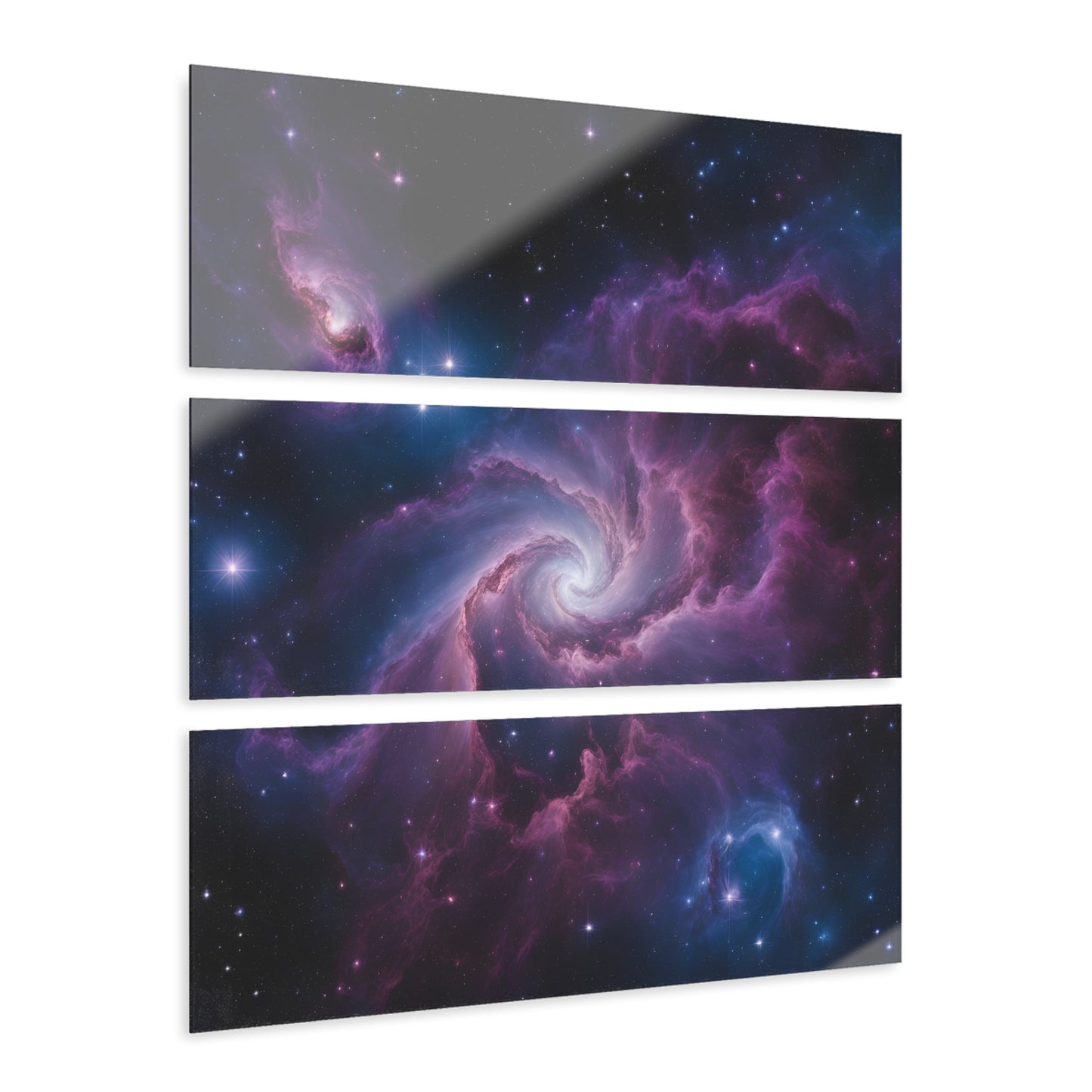 Celestial Deep Space Galaxy Design Triptych Acrylic Print Wall Art Unique Alternate Universe Decor Stargazer Cosmic Gift