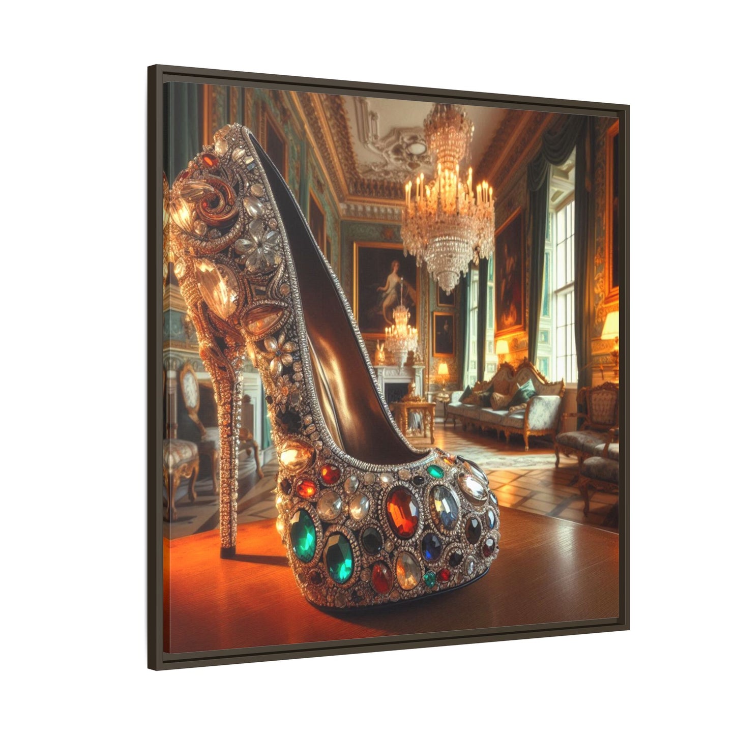 High Heel Shoe Framed Canvas Print Wall Art Unique Fashion Designer Style Haute Couture Shoe Lover Fashionista Gift Decor 3 Frame Colors