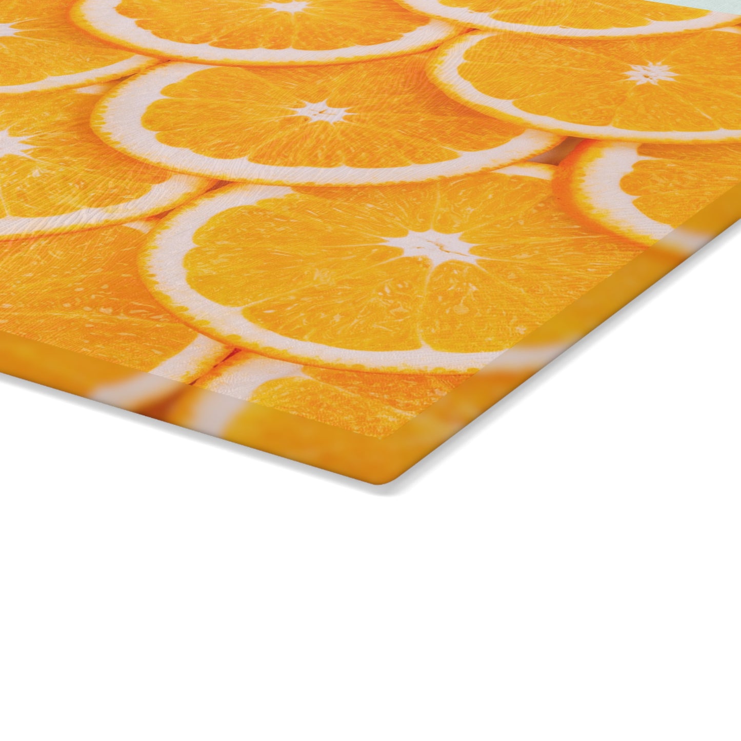 Kitchen Decor Glass Cutting Board Serving Tray with Orange Slices Design Cutting Board Gift for Home Cook Fun Citrus Charcuterie Board