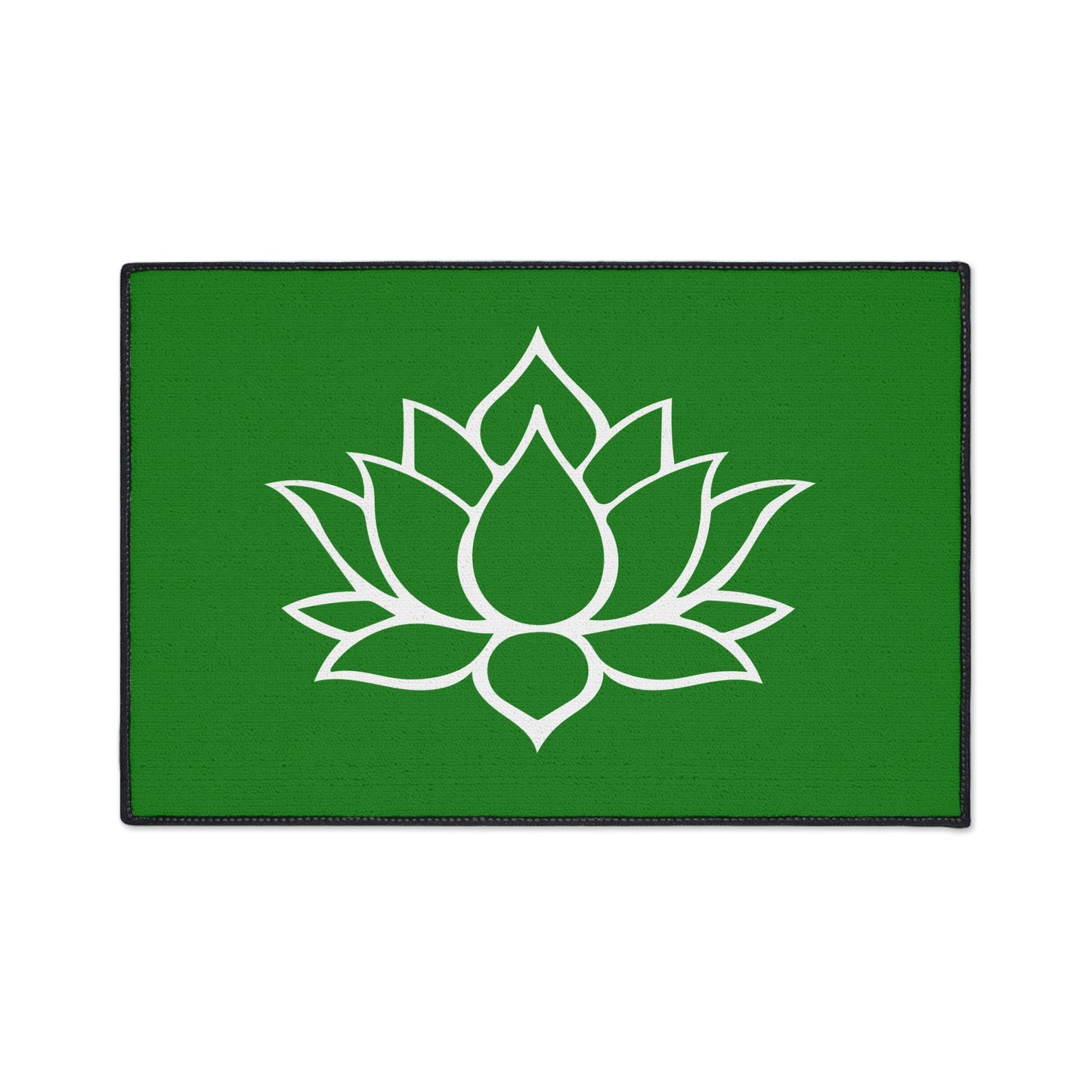 Decorative Heavy Duty Non-Slip Floor Mat Stylish Design Perfect for Entryway Kitchen Décor Green Lotus Blossom Floral Design Rug Bath Mat