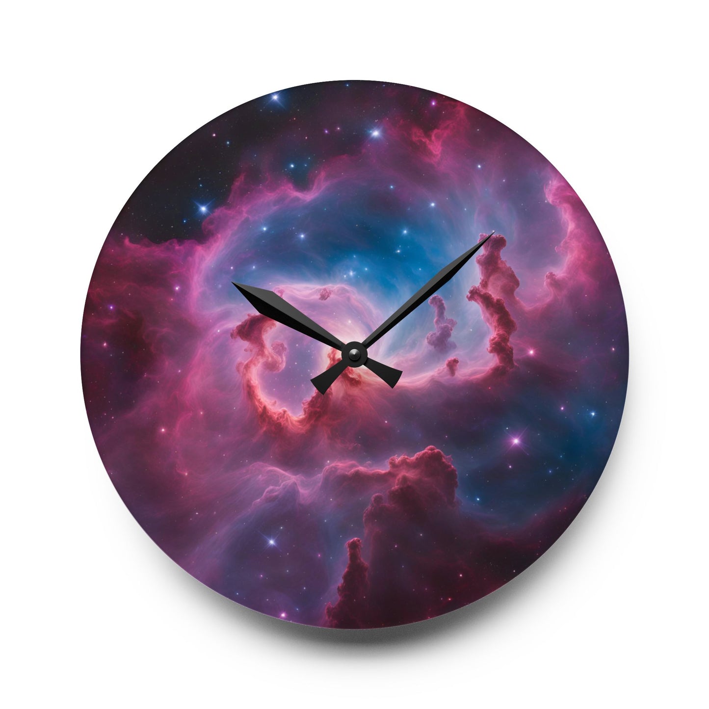Celestial Deep Space Galaxy Design Acrylic Office Clock Unique Colorful Wall Clock for Kitchen or Living Room Outerspace Image Sci-Fi Gift