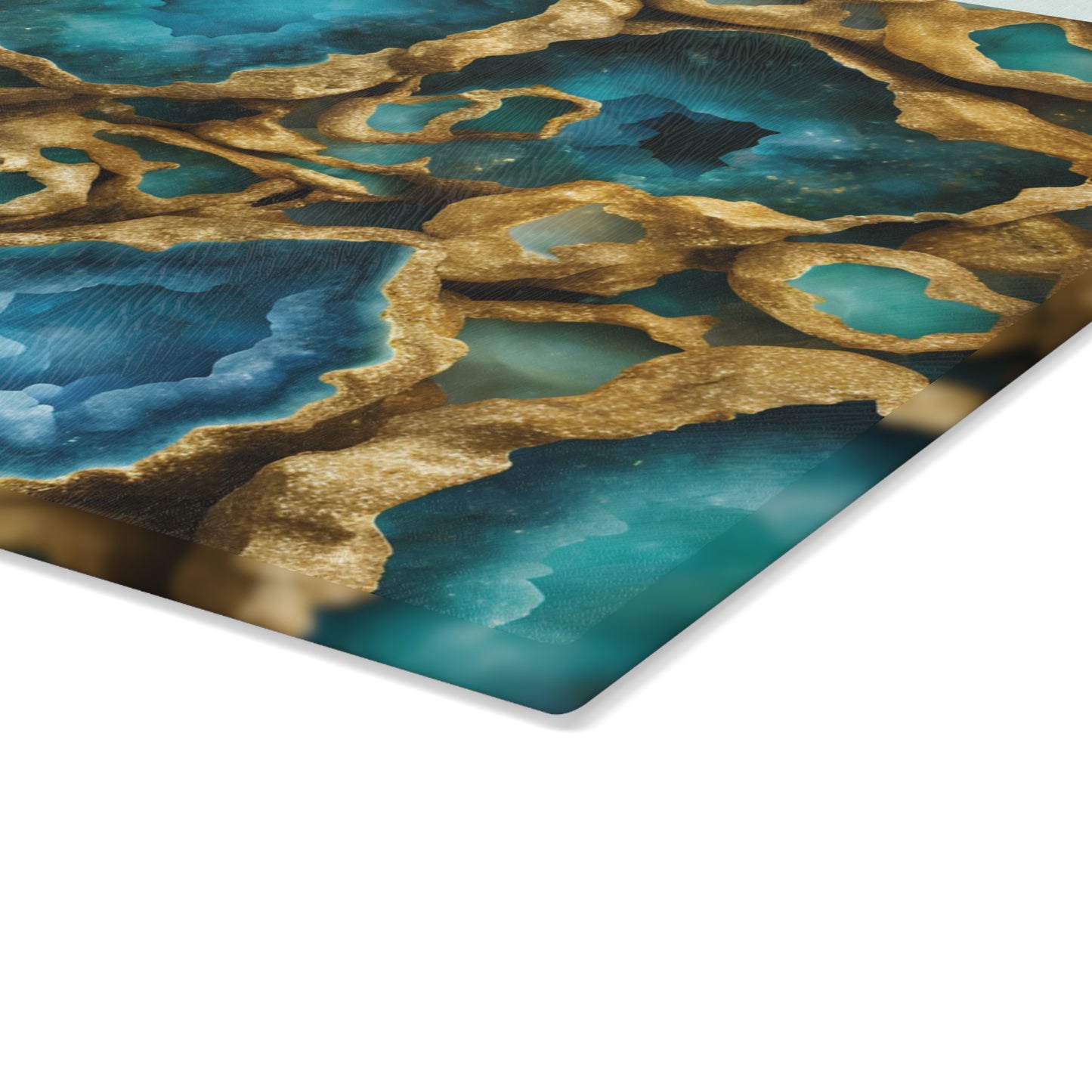 Kitchen Decor Glass Geode-Themed Image Unique Rock Lover Cutting Board Serving Tray Home Cook Gift Colorful Glass Charcuterie Board