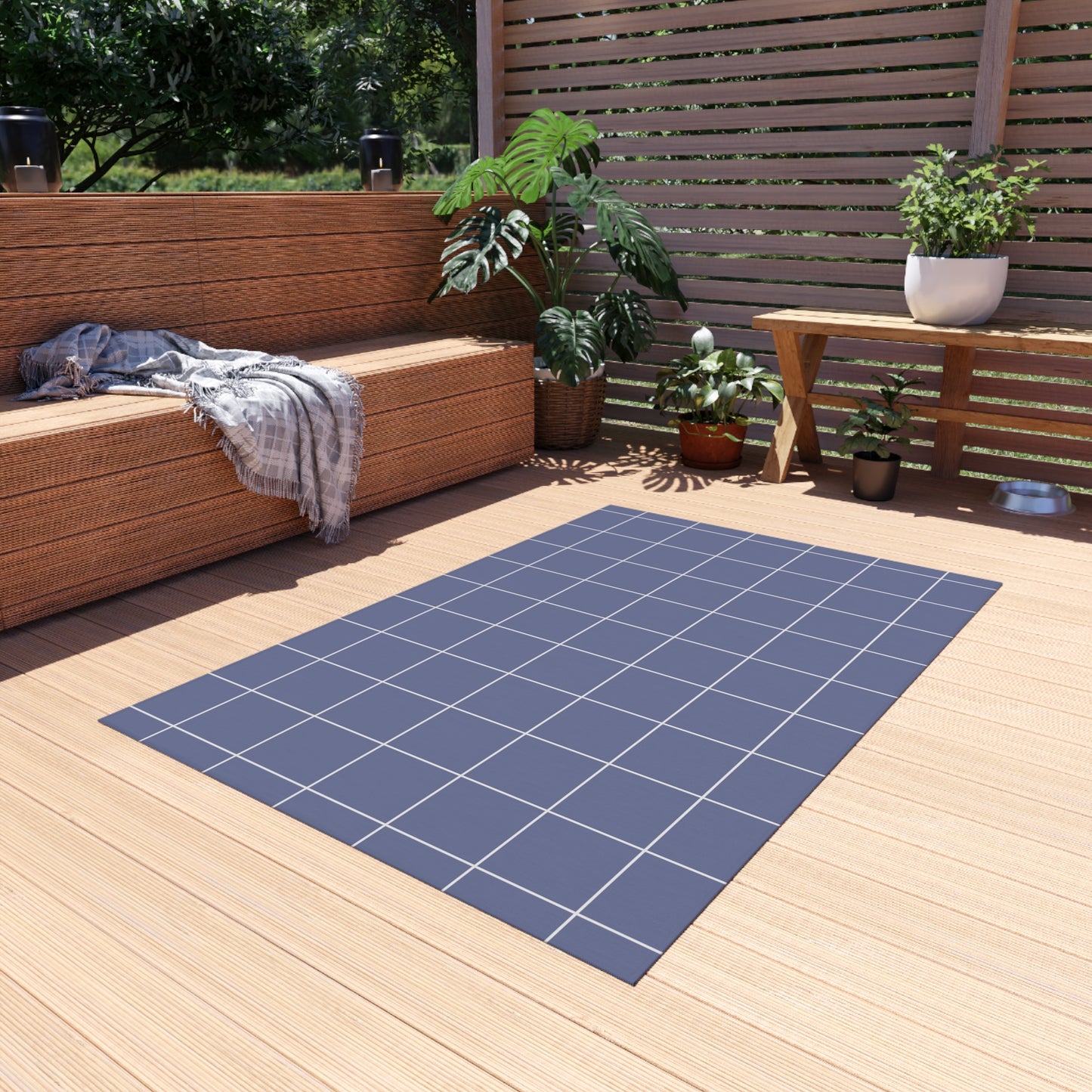 Chenille Outdoor Rug with No-Skid Backing Cozy Grey Outdoor Carpet Patio Decor Gazebo Rug Pool Area Decor Outdoor Kitchen Carpet