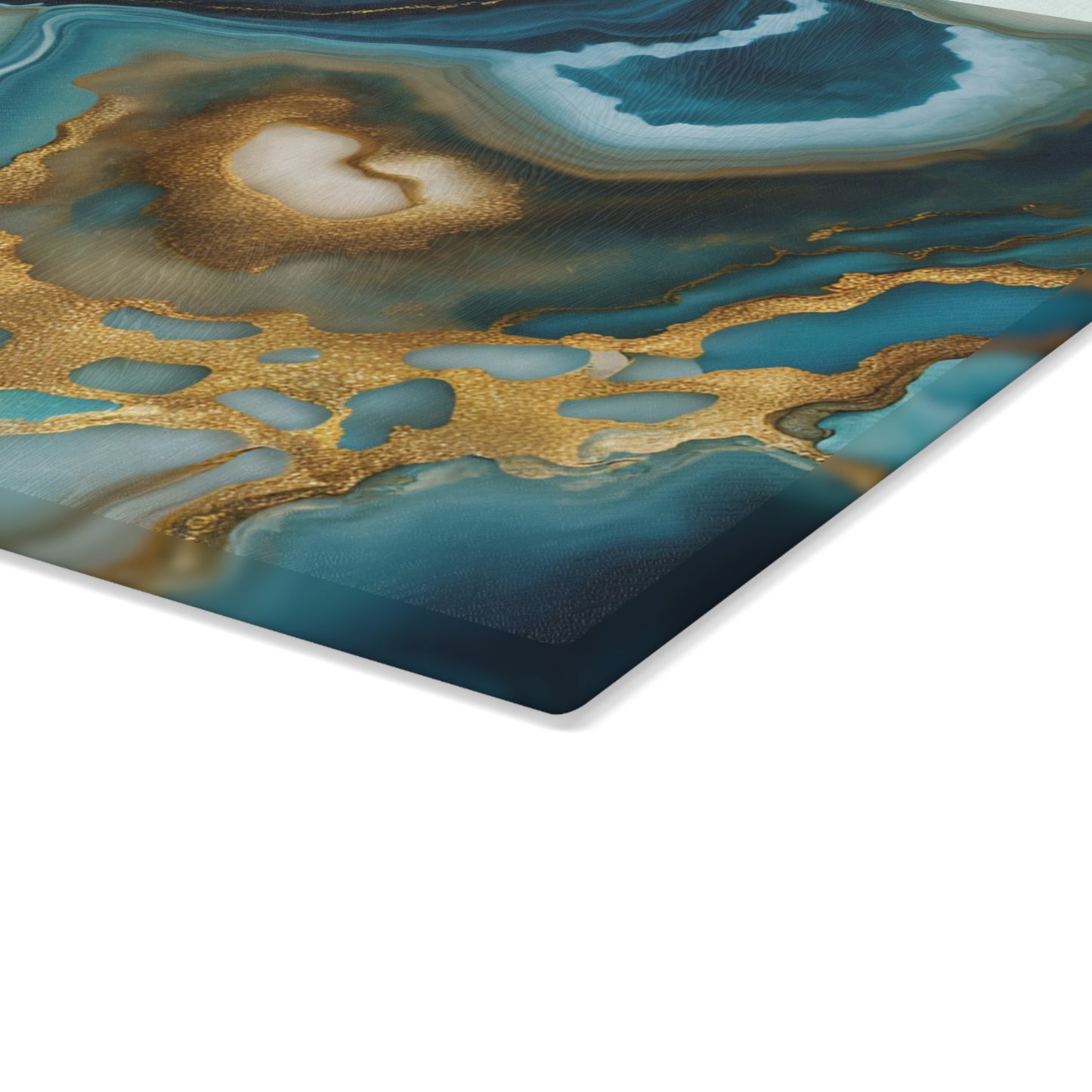 Kitchen Decor Glass Agate-look Image Nature Lover Cutting Board Serving Tray Home Cook Gift Colorful Glass Geode-inspired Charcuterie Board