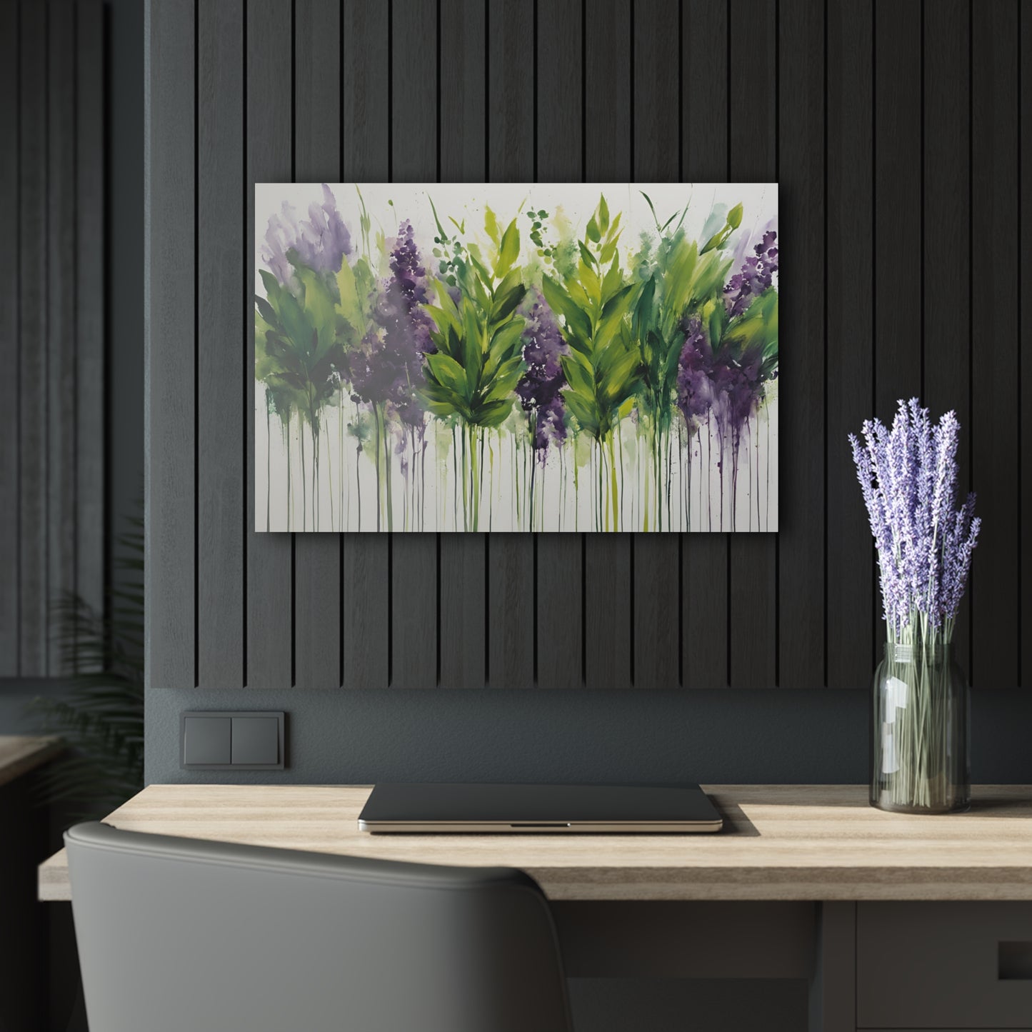 Large Floral Design Acrylic Print with French Cleat Nature Lover Wall Art Flower Lover Gift Outdoors Artwork Modern Garden Home Decor