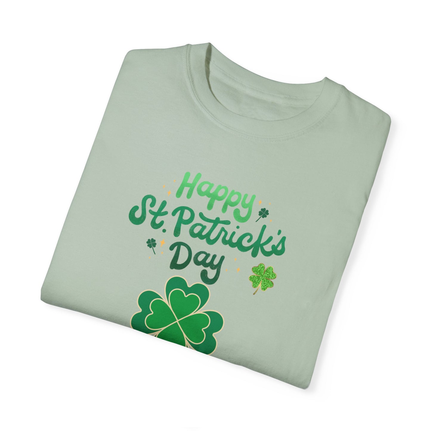 St. Patrick's Day T-Shirt Unisex Comfort Colors Relaxed Fit Garment-Dyed Tee 4 Leaf Clover Shirt Irish Themed Gift