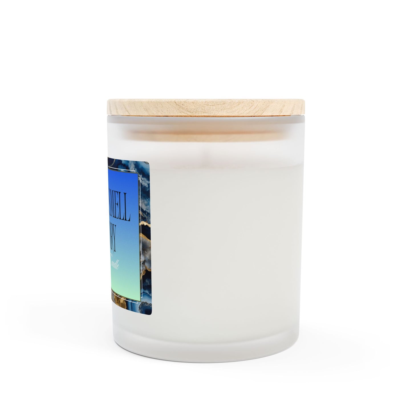 Artisanal Coconut Soy Frosted Glass Candle with Wooden Wick and Raw Maple Lid 11 oz Hand Poured Victory Success Candle 50 hr burn time