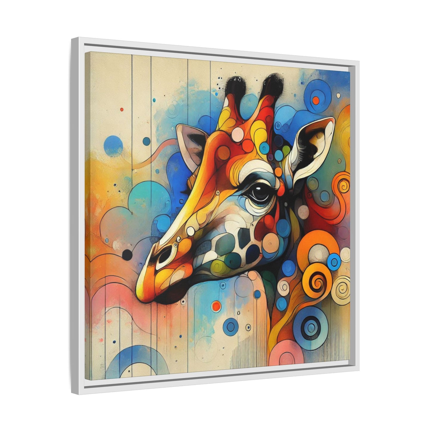 Modern Giraffe Print Abstract Design Unique Framed Canvas Print African Wall Art Animal Lover Gift Nature Lover Decor 3 frame colors