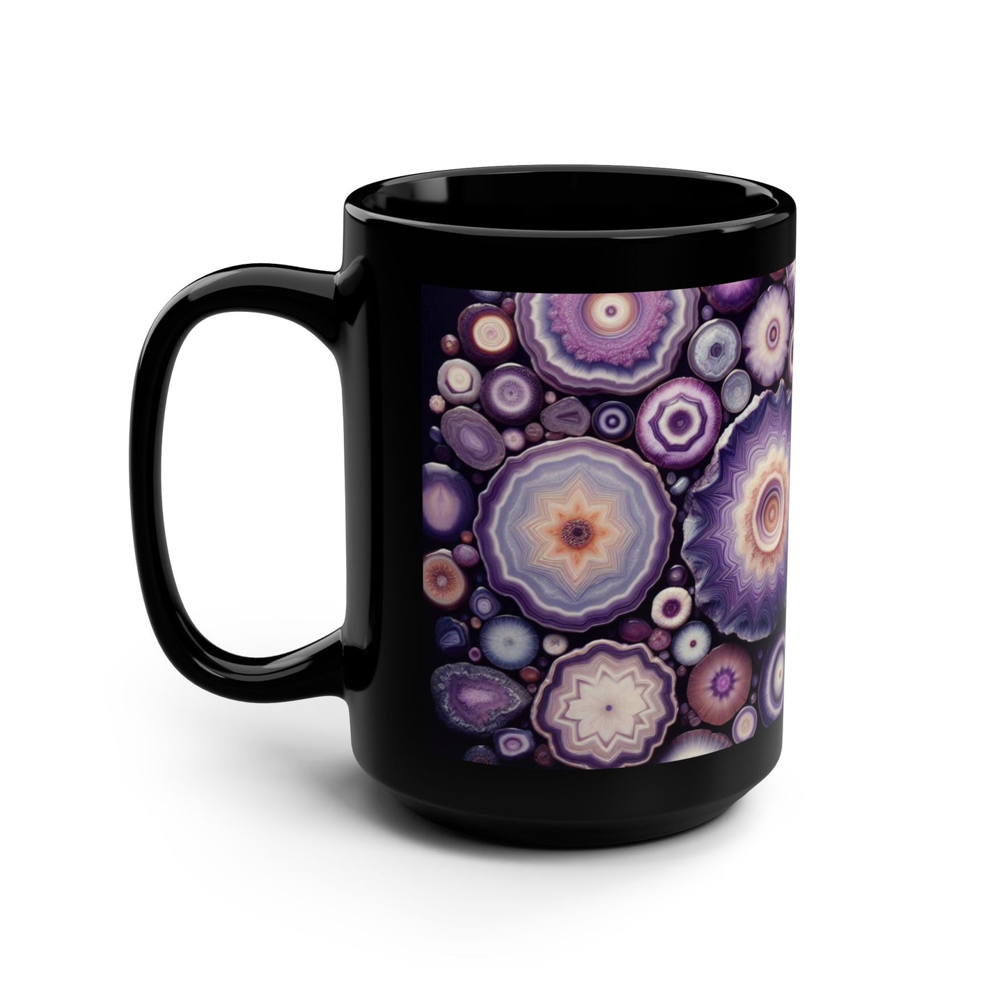 Ceramic Coffee Mug Purple Amethyst Quartz-Inspired Image Nature Rock Lover Ceramic Tea Cup Geode Inspired Agate Look Ceramic Mug