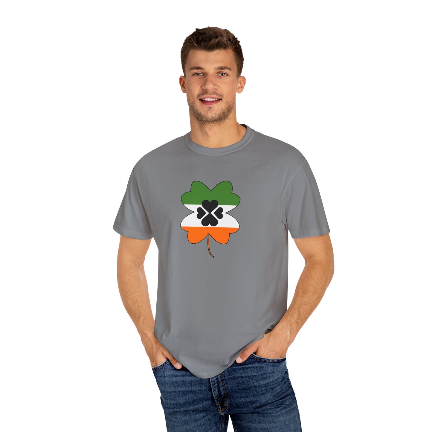 St. Patrick's Day T-Shirt Unisex Comfort Colors Relaxed Fit Garment-Dyed Tee 4 Leaf Clover Shirt Irish Themed Gift